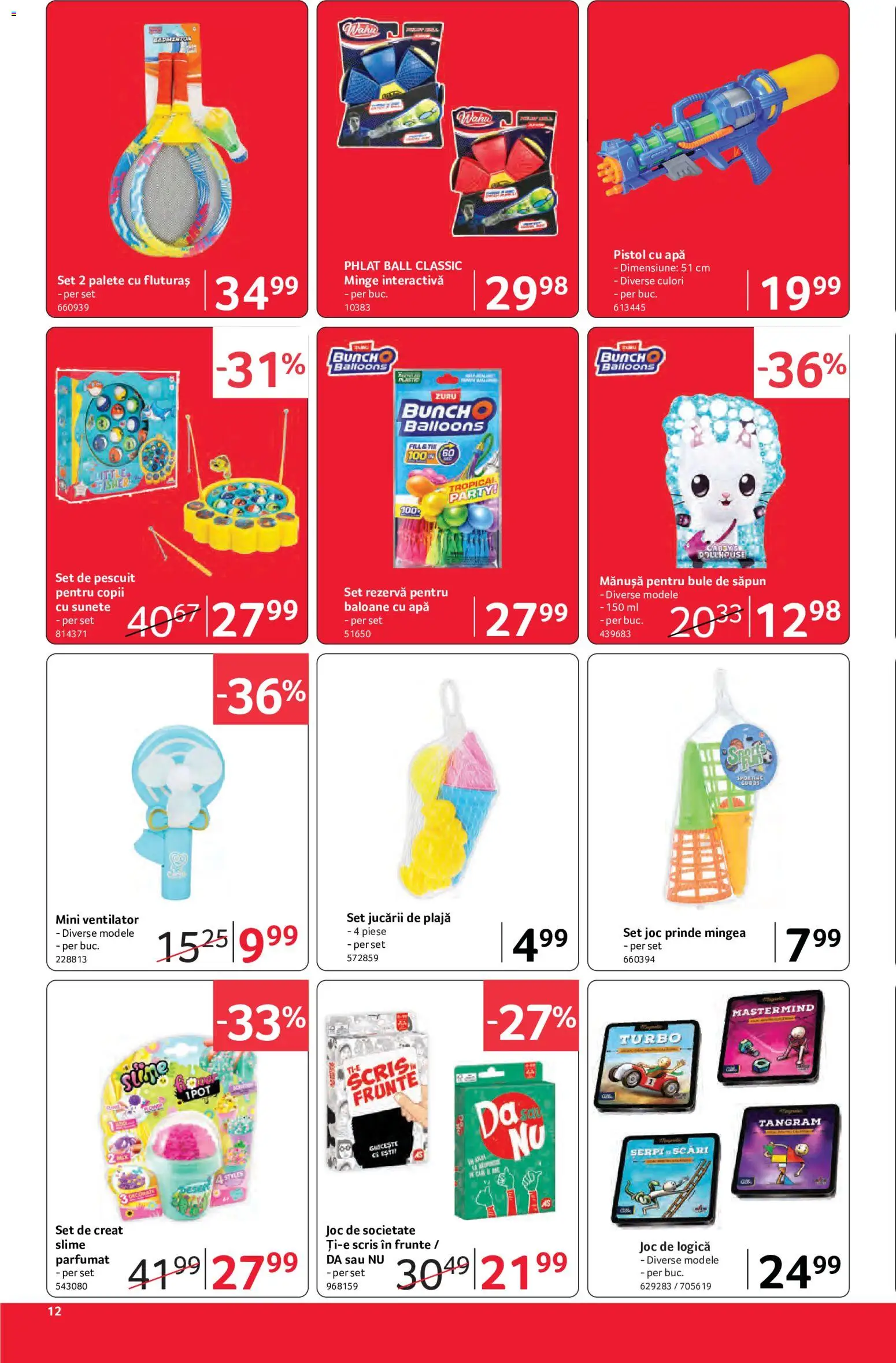 Noul catalog Selgros – valabil de la 12.06.2026 | Pagină: 12 | Produse: Joc, Ventilator, Săpun, Apă