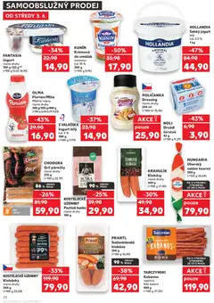 Náhled letáku KOSTELECKÉ UZENINY Poctivá šunka, různé druhy 100 g od 03.06.2026 | Strana: 30 | Produkty: Šunka, Smetana, Klobása, Klobásky