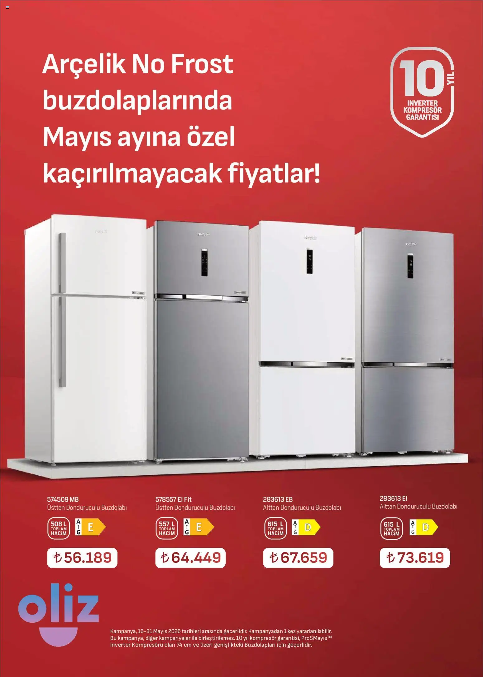 Arçelik Katalog - 16.05.2026 tarihinden itibaren geçerlidir | Sayfa: 10