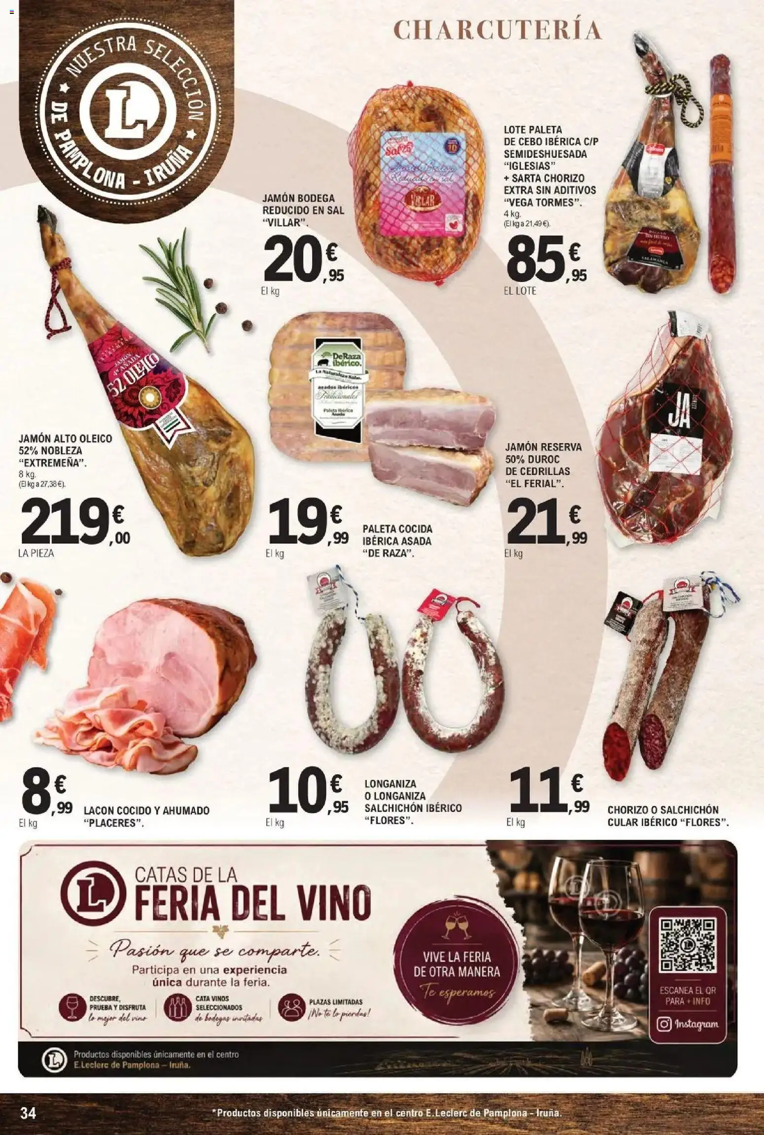 E.Leclerc - Feria del vino 30/09/2026 - 17/10/2026 | Página: 34 | Productos: Jamón, Vino, Té, Sal