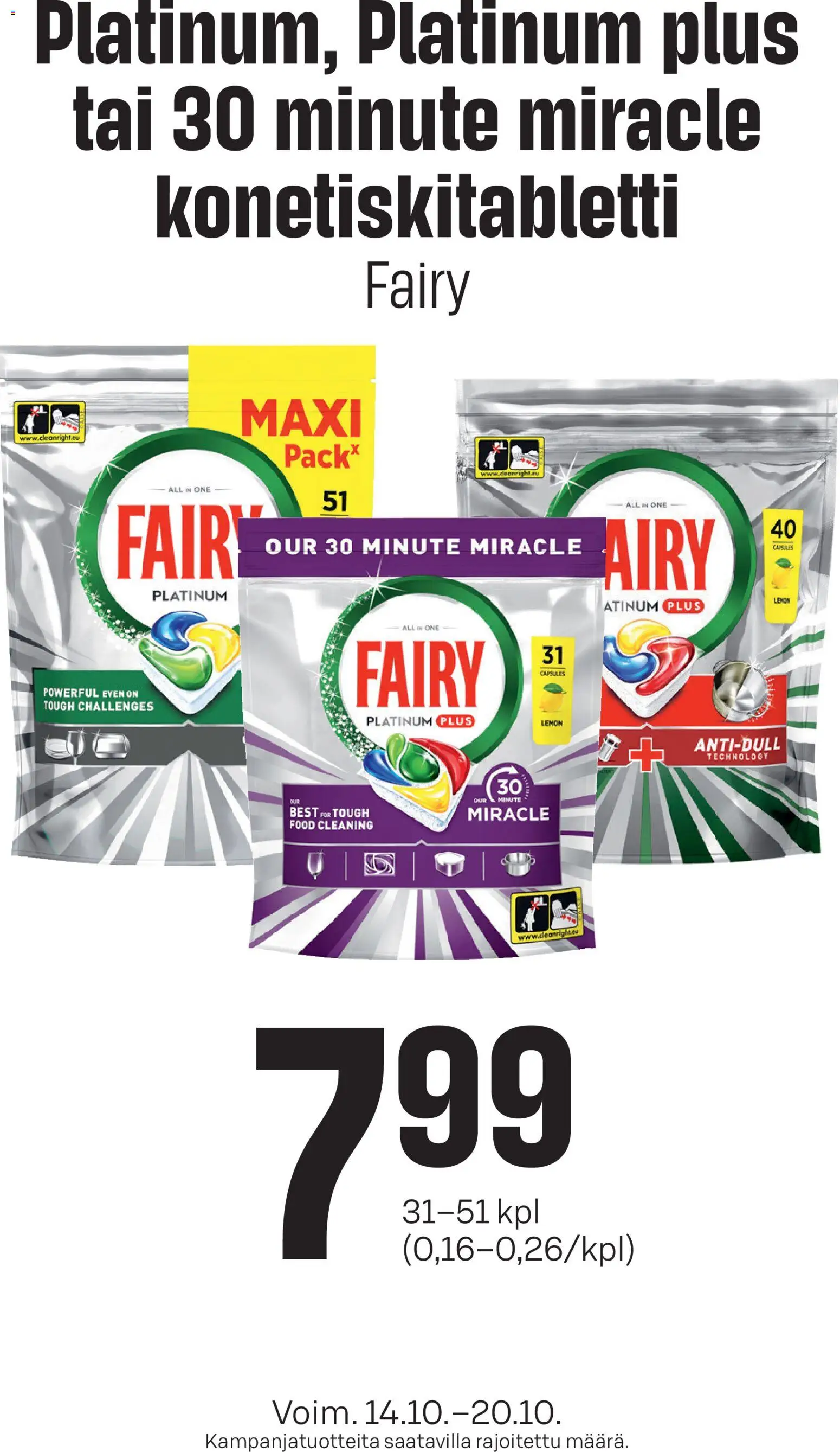 Prisma Fairy konetiskitabletti – voimassa 14/10/2026 alkaen | Sivu: 1