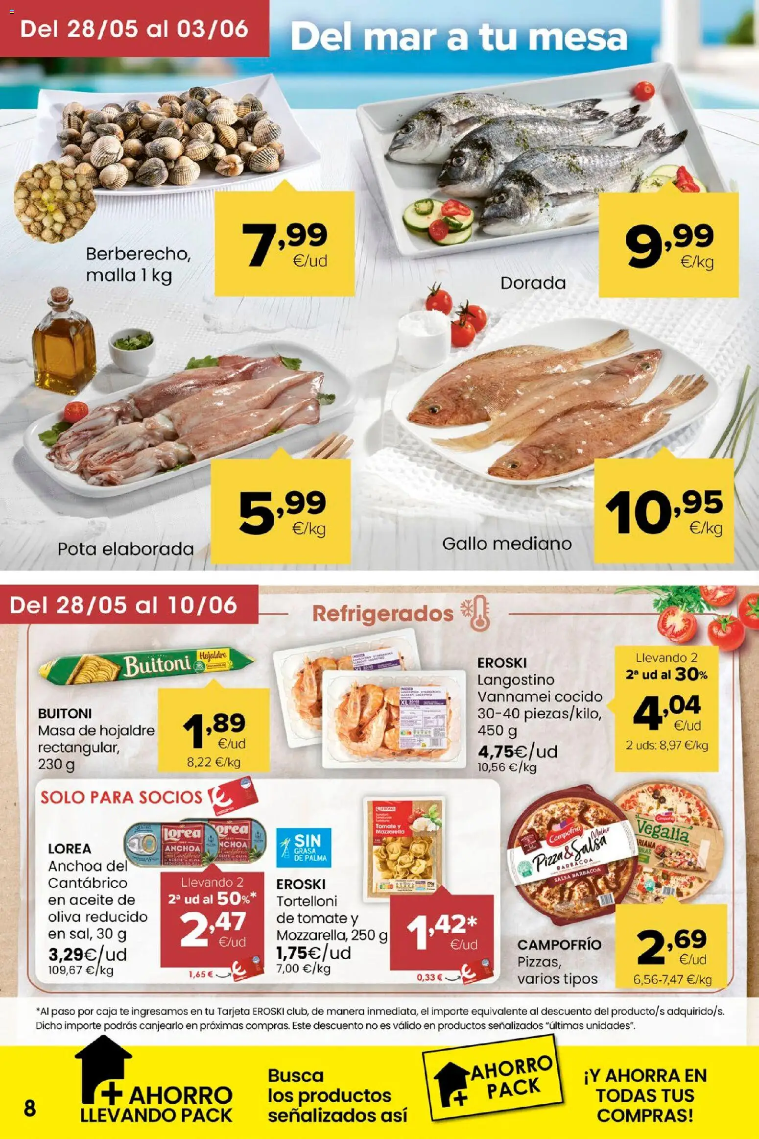 Eroski Miramos por ti! │ válido desde el 28.05.2026 | Página: 8 | Productos: Aceite, Anchoa, Mesa, Caja