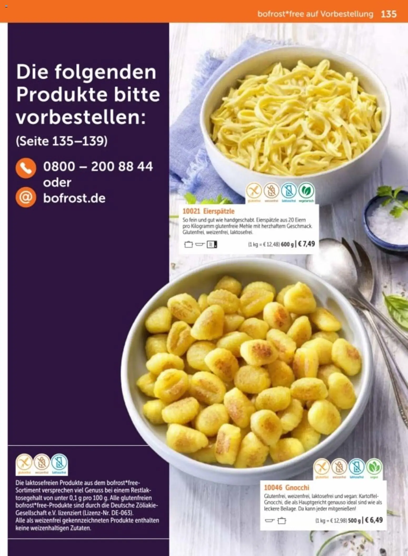 Bofrost Katalog – gültig ab 06.03.2026 | Seite: 135 | Produkte: Gnocchi