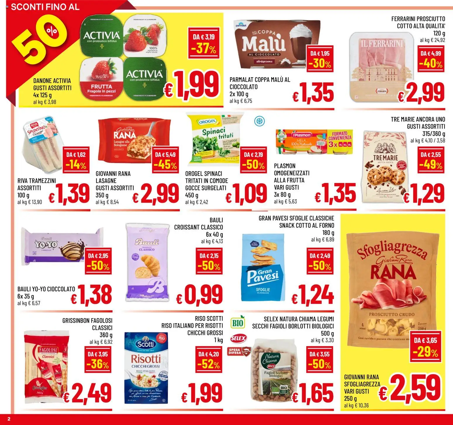 Volantino A&O del 10.06.2026 | Pagina: 2 | Prodotti: Cioccolato, Riso, Fagioli, Spinaci