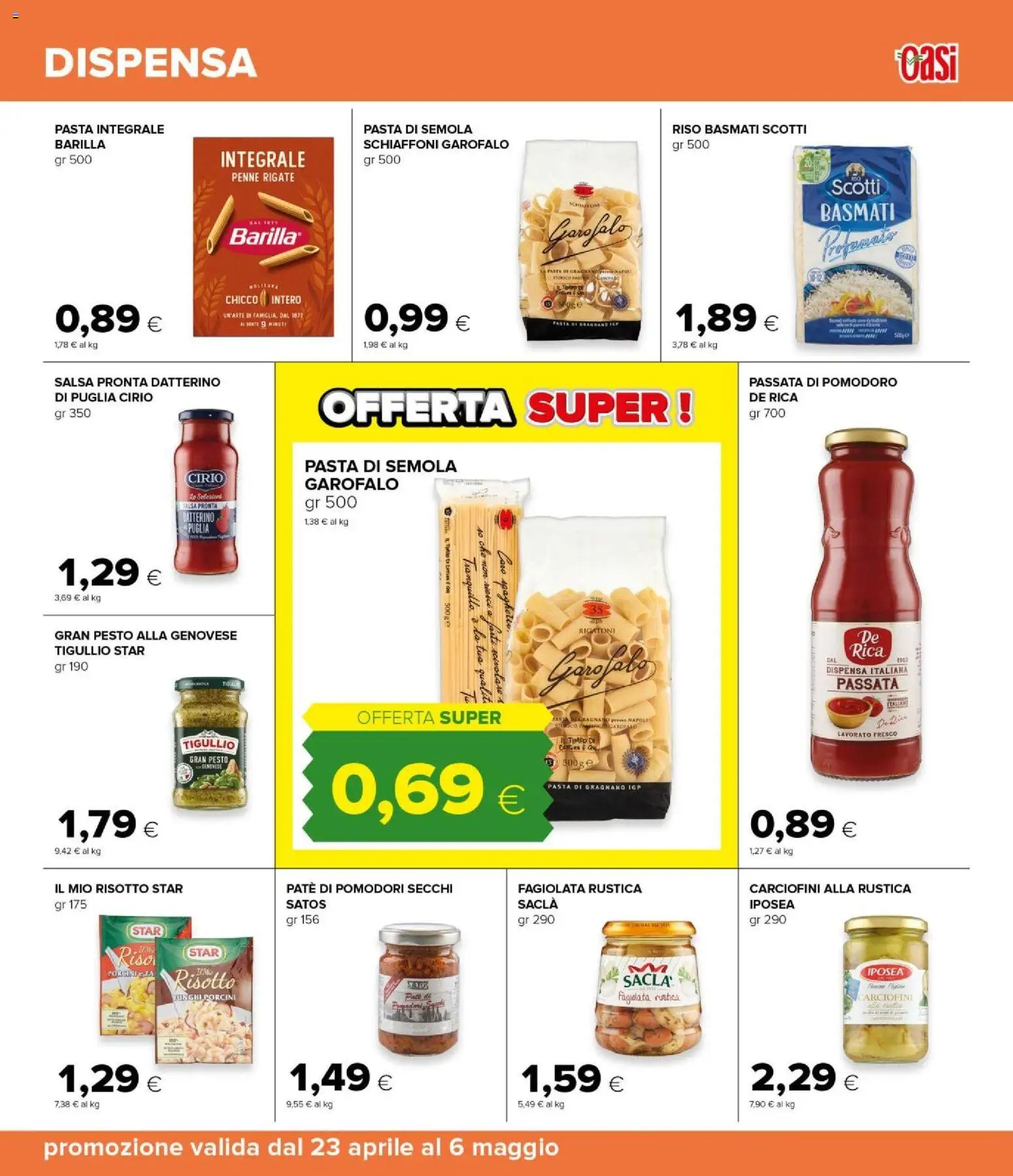 Volantino Oasi del 23.04.2026 | Pagina: 21 | Prodotti: Riso Basmati, Riso, Pomodoro, Funghi