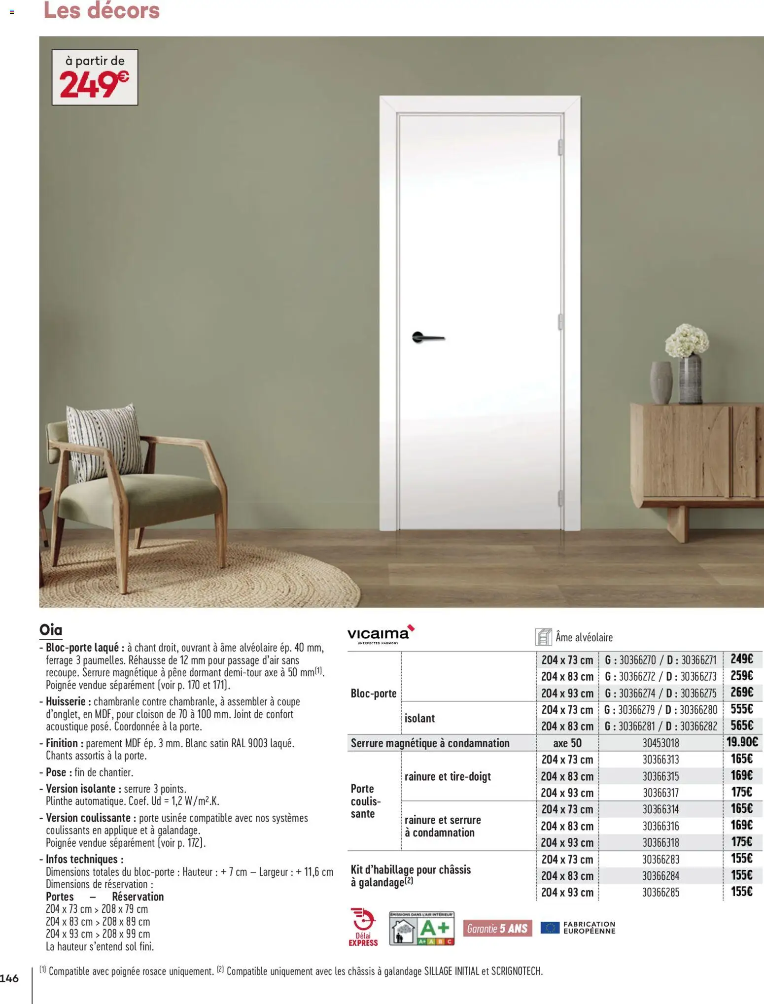 {H1} | Page: 146 | Produits: Plinthe, Porte, Laque, Portes