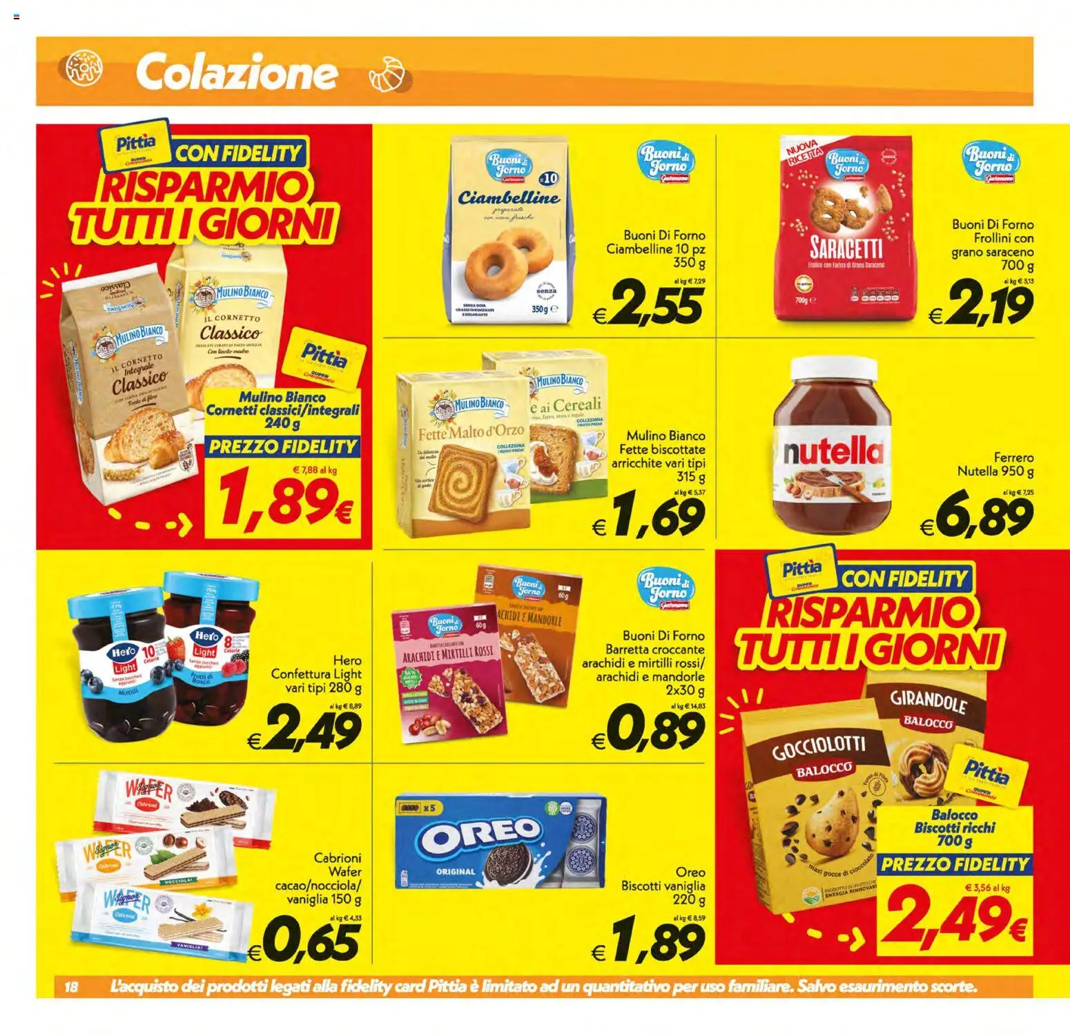 Volantino SuperConveniente del 19/06/2026 | Pagina: 18 | Prodotti: Pasta, Mandorle, Forno, Frollini