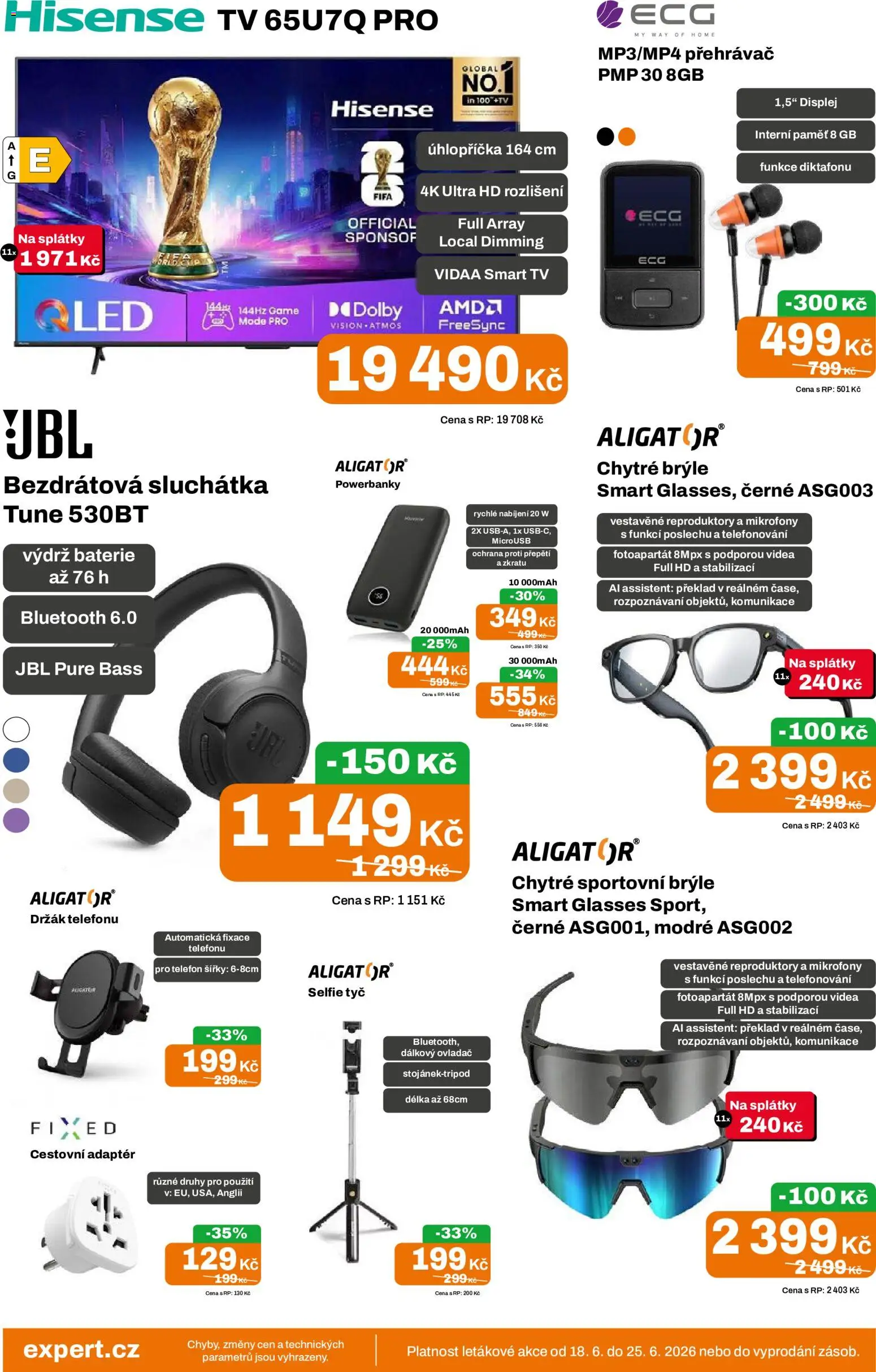 Expert elektro leták od 18.06.2026 | Strana: 2 | Produkty: Tv, Sluchátka, Adaptér, Bezdrátová sluchátka