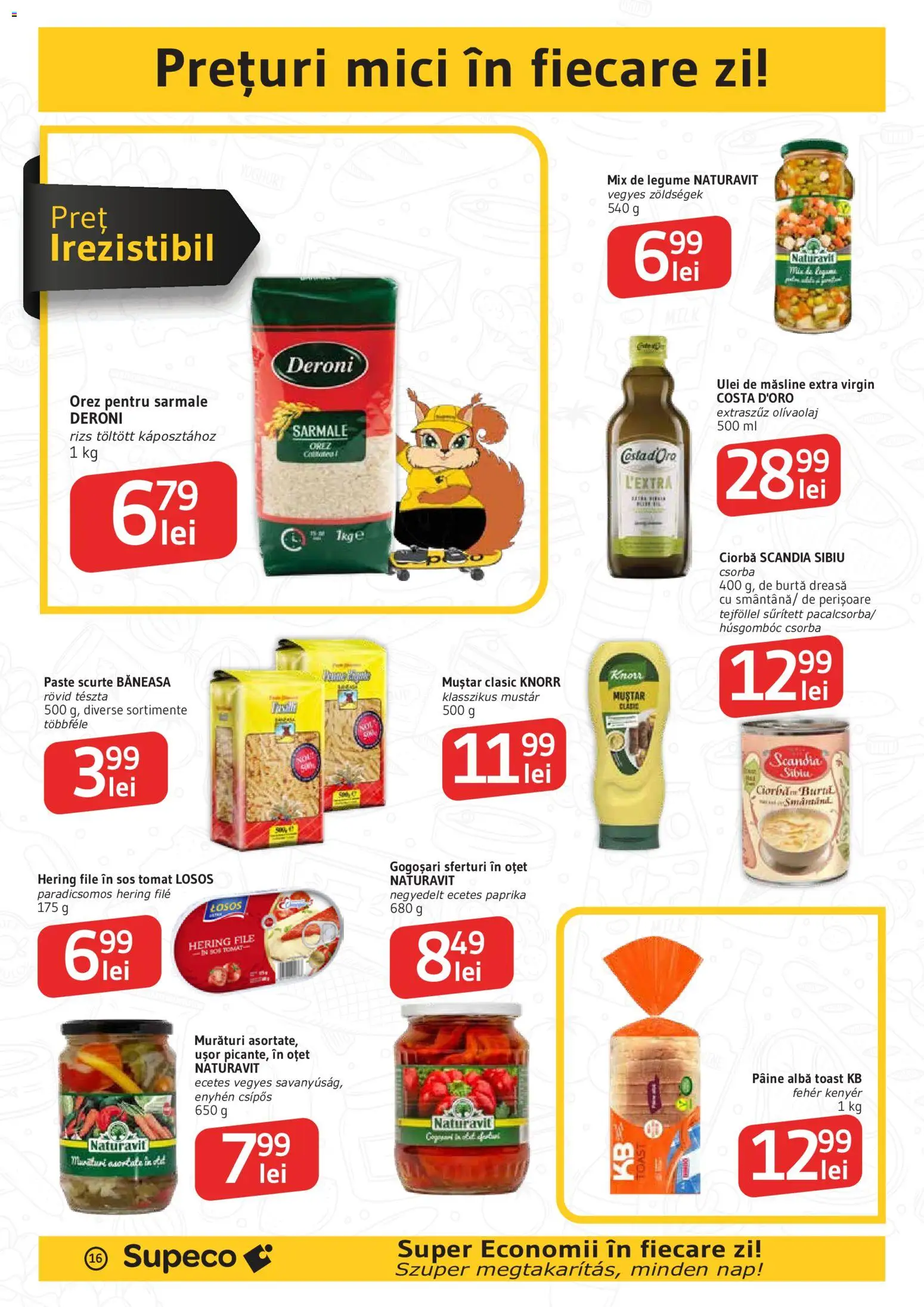 Noul catalog Supeco – valabil de la 22.10.2026 | Pagină: 16 | Produse: Ciorba, Ulei de masline, Pâine, Muștar