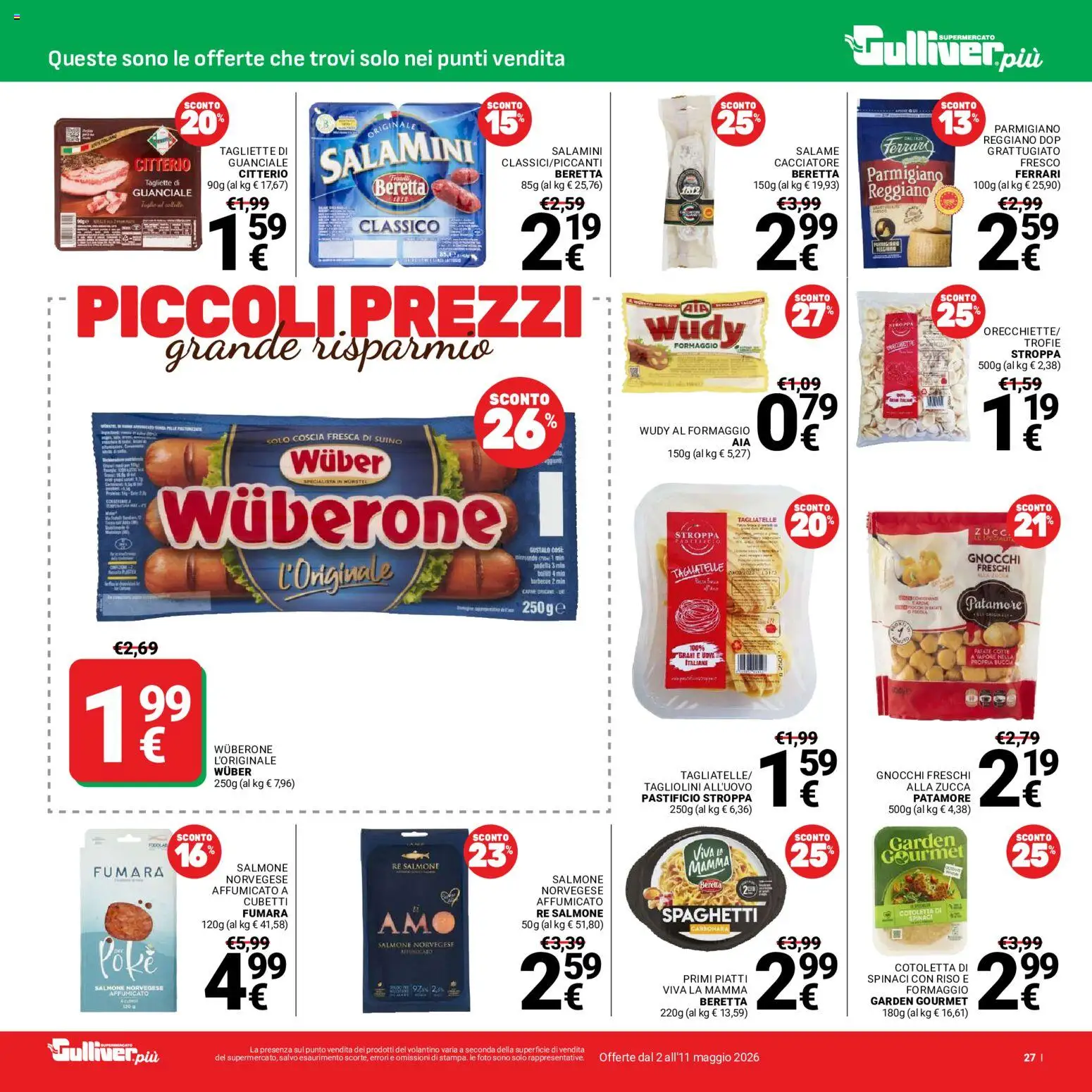 Volantino Gulliver del 02.05.2026 | Pagina: 27 | Prodotti: Patate, Barbecue, Wurstel, Zucca