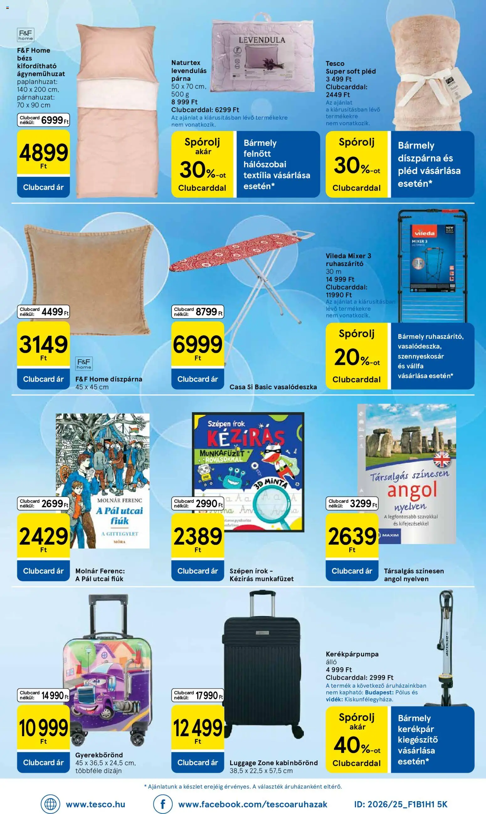 Tesco akciós ujság - amely érvényes a következő dátumtól: 2026.08.18. | Oldal: 40 | Termékek: Párnahuzat, Vállfa, Párna, Mixer