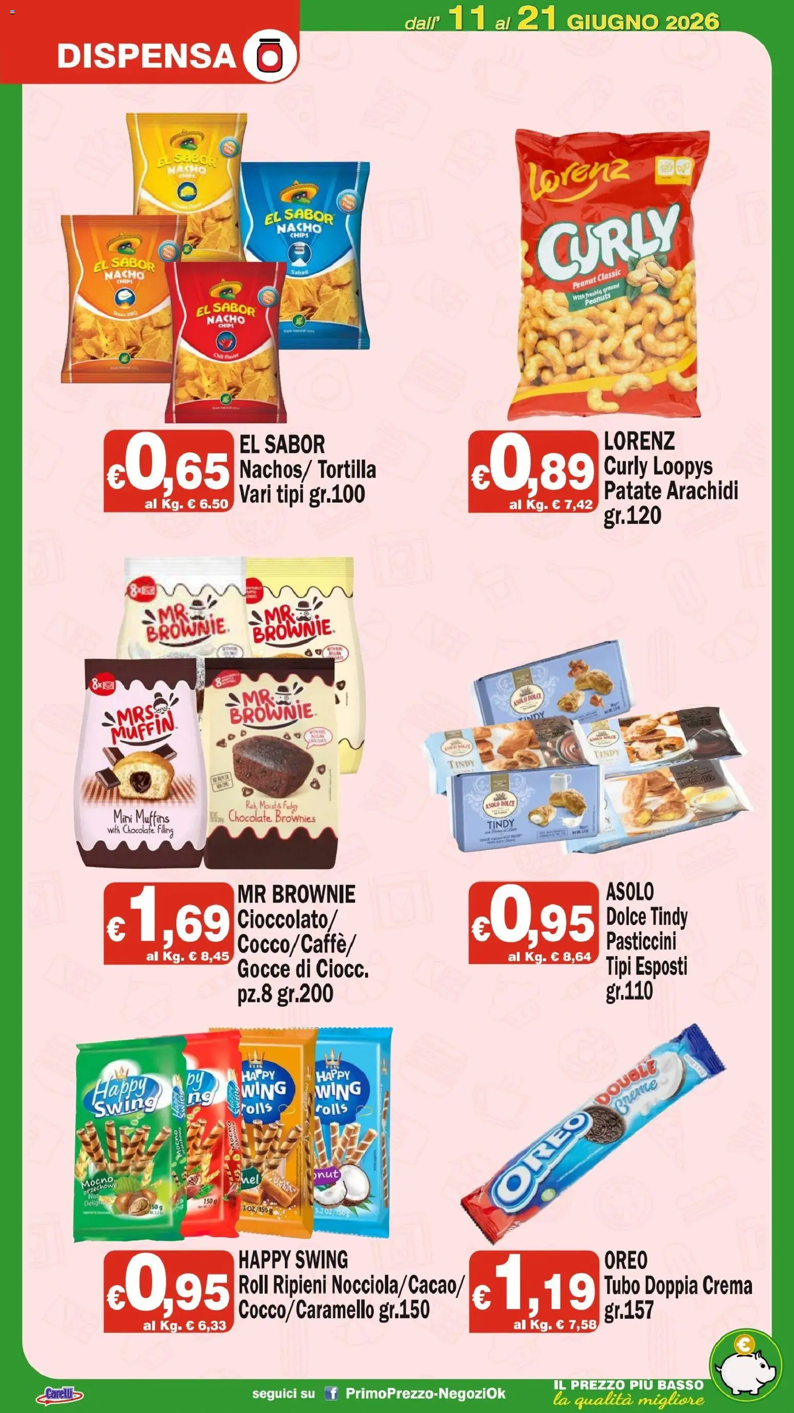 Volantino Primo Prezzo del 11.06.2026 | Pagina: 15 | Prodotti: Crema, Patate, Tubo, Arachidi