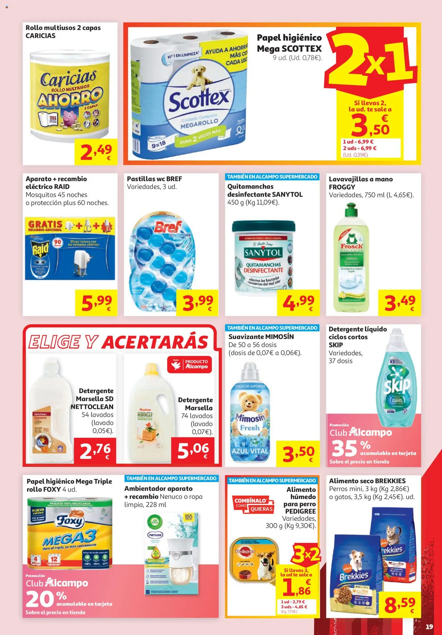 Alcampo -  HP Unico │ válido desde el 16.06.2026 | Página: 19 | Productos: Quitamanchas, Papel higienico, Ropa, Lavavajillas