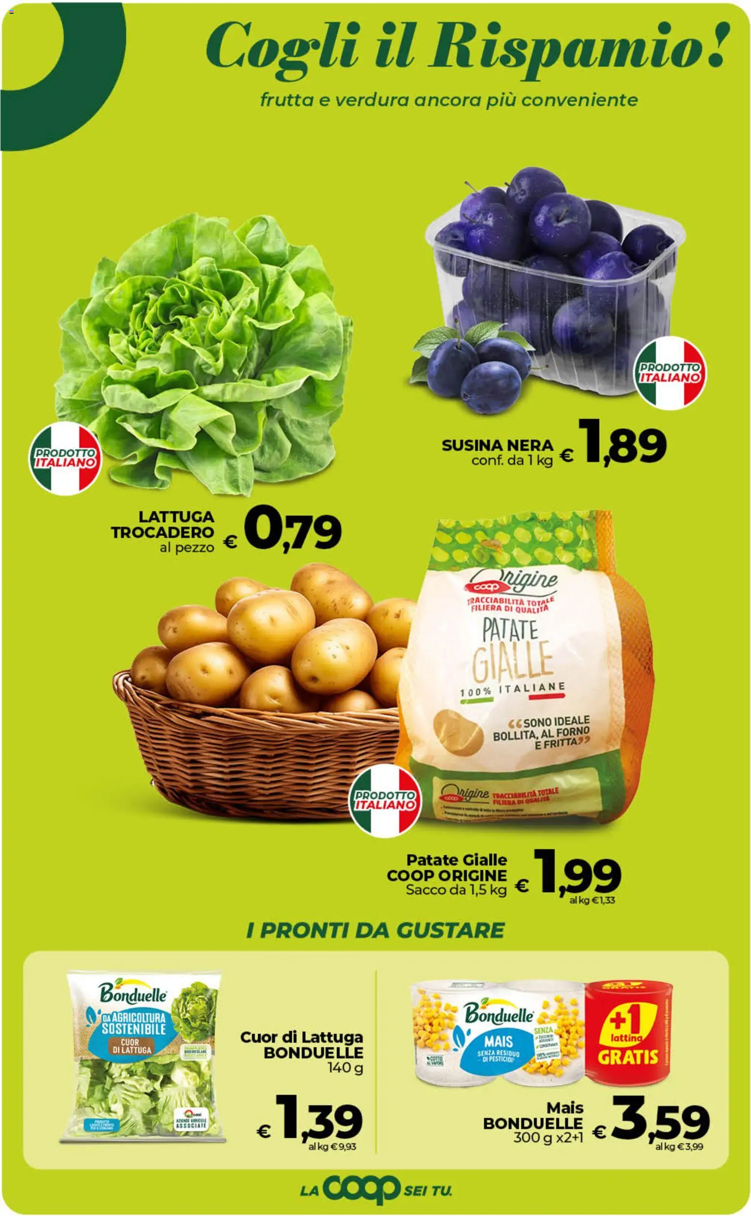 Volantino COOP del 21/08/2026 | Pagina: 18 | Prodotti: Patate, Frutta, Mais, Lattuga