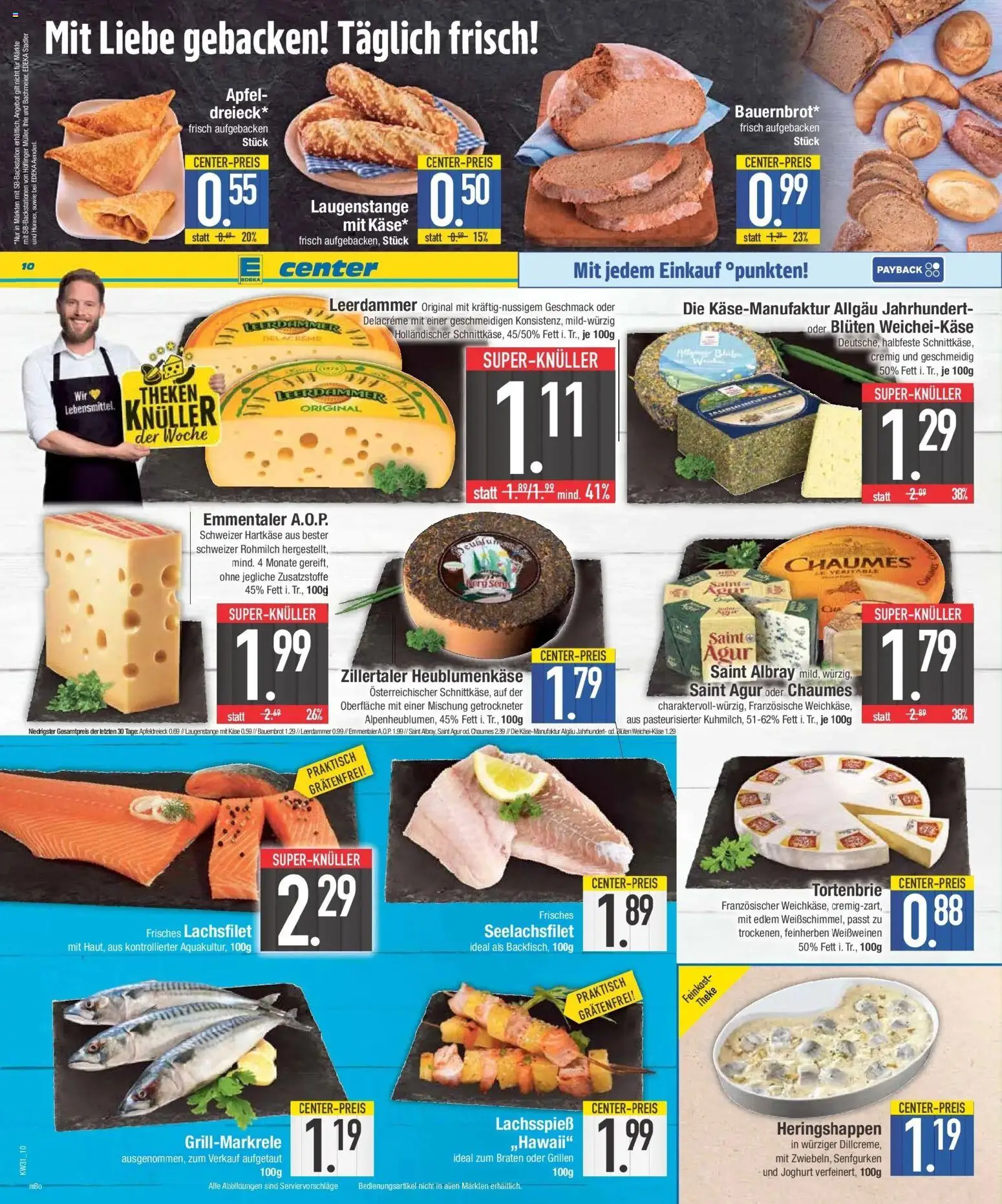 E center Prospekt Großmehring – gültig ab 27.07.2026 | Seite: 10 | Produkte: Käse, Joghurt, Theke, Leerdammer