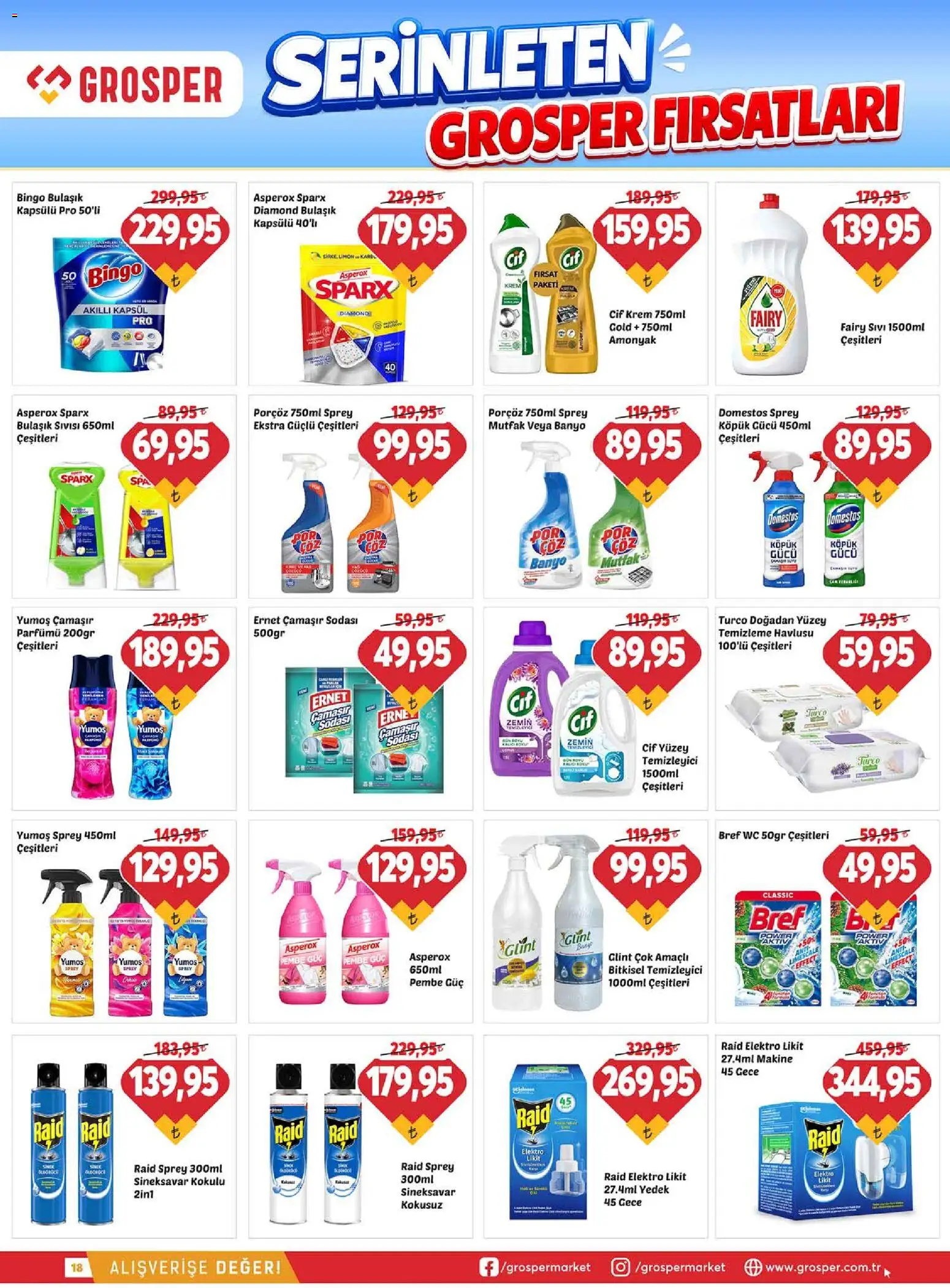 Grosper Katalog - 01 Temmuz 2026 tarihinden itibaren geçerlidir | Sayfa: 18 | Ürünler: Banyo, Krem, Limon