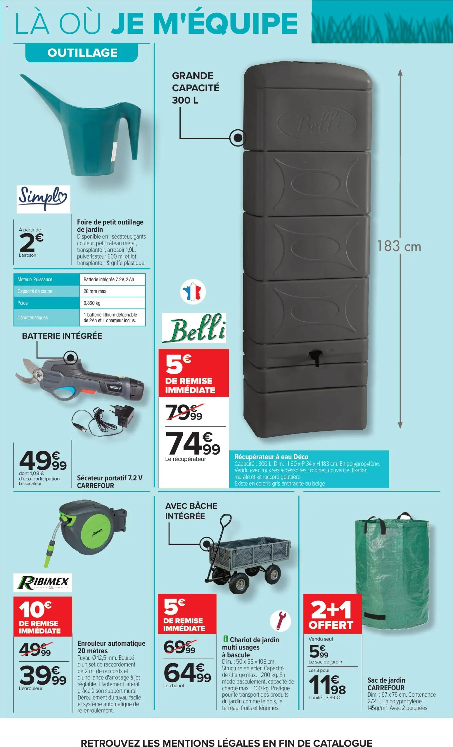 {H1} | Page: 17 | Produits: Sac, Gouttière, Tuyau, Batterie