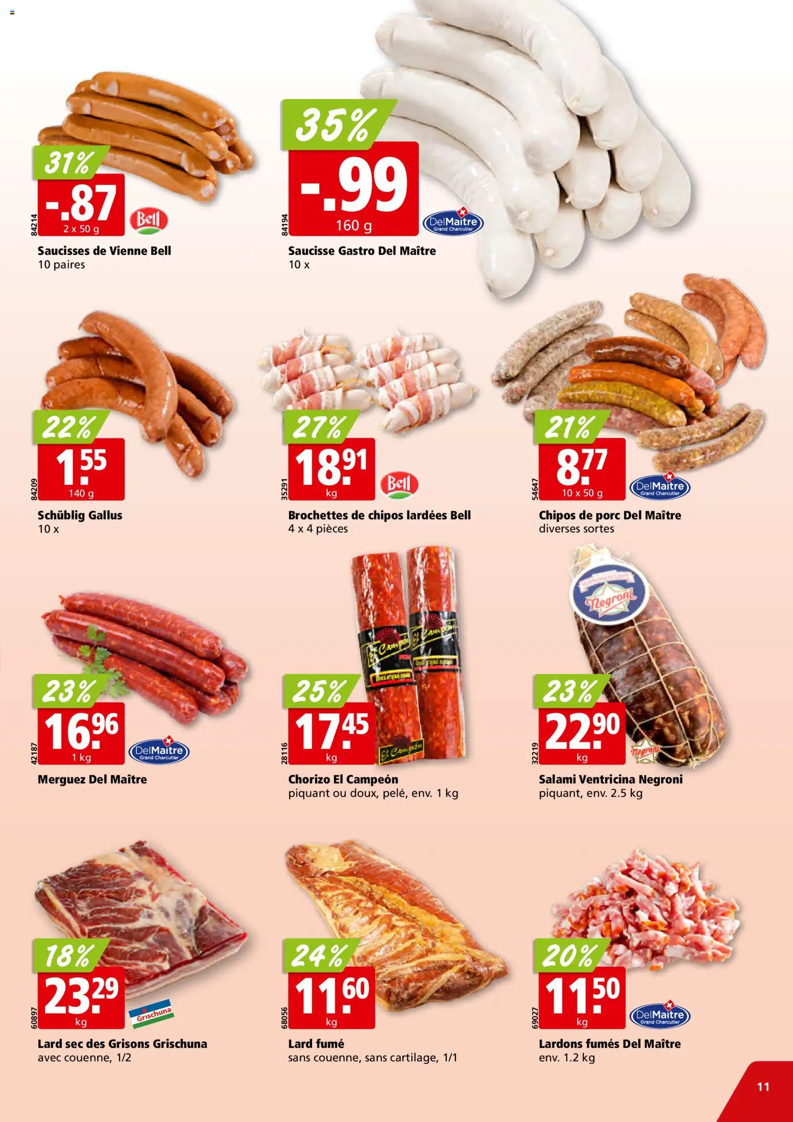 Aligro aktionen Chavannes, Matran, Genève, Sion – gültig ab 22.06.2026 | Seite: 11 | Produkte: Salami