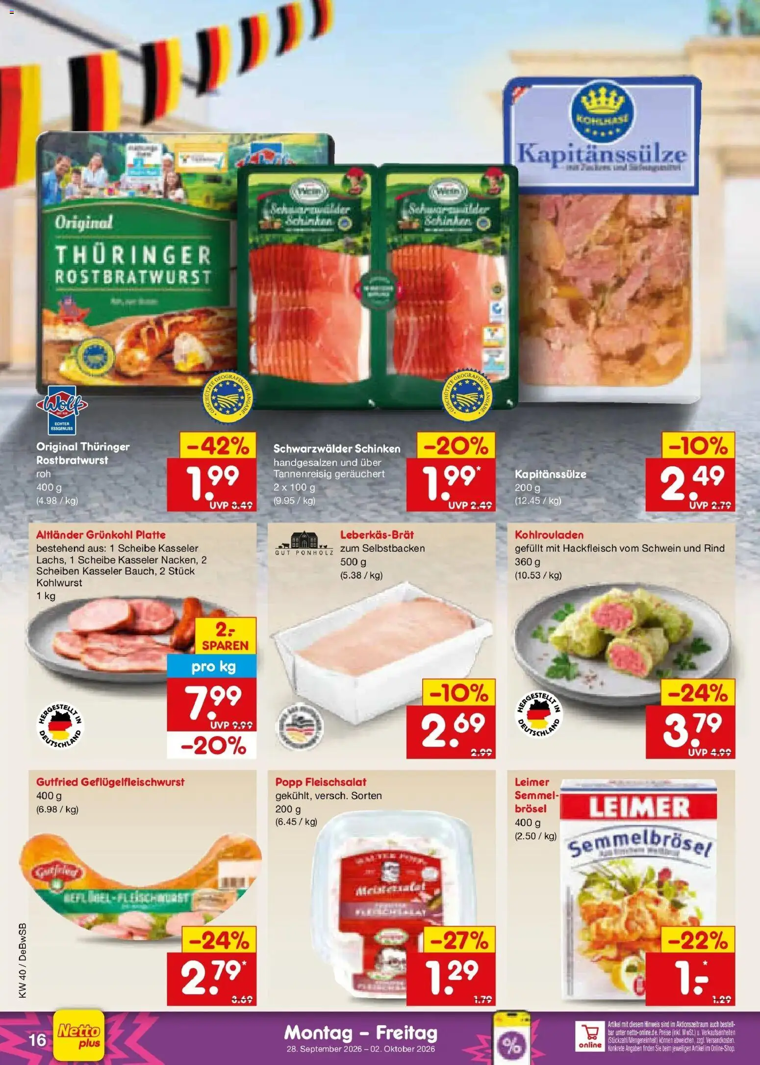 Netto Marken-Discount Prospekt Waiblingen-Bittenfeld – gültig ab 28.09.2026 | Seite: 22 | Produkte: Schinken, Hackfleisch