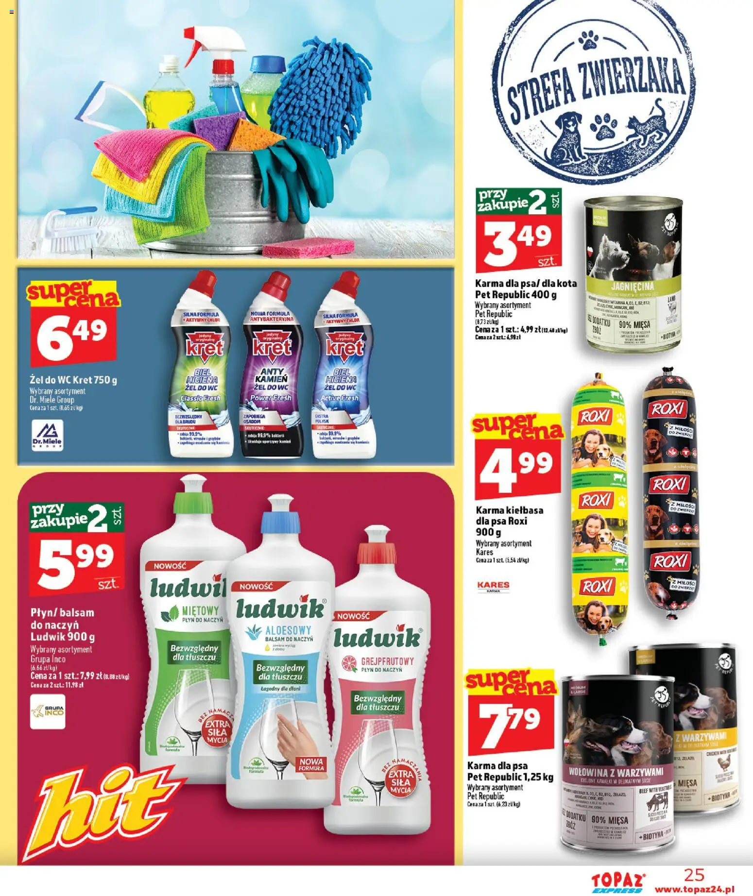 Topaz gazetka - Express od 24.09.2026 | Strona: 25 | Produkty: Kiełbasa, Żel do WC, Kiełbasa dla psa, Karma