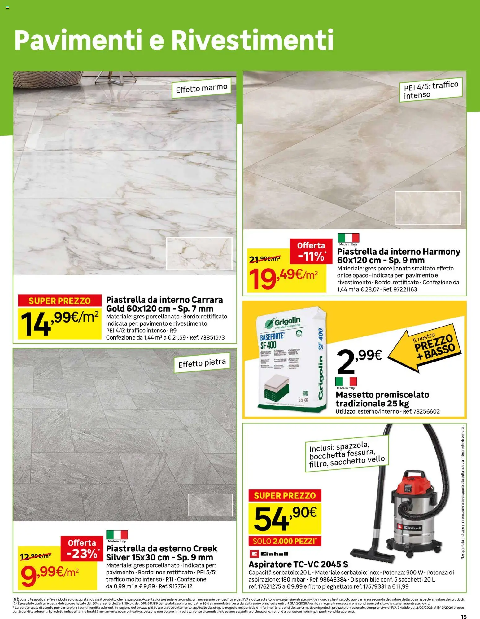 Volantino Leroy Merlin del 02/09/2026 | Pagina: 15 | Prodotti: Pavimento, Basso