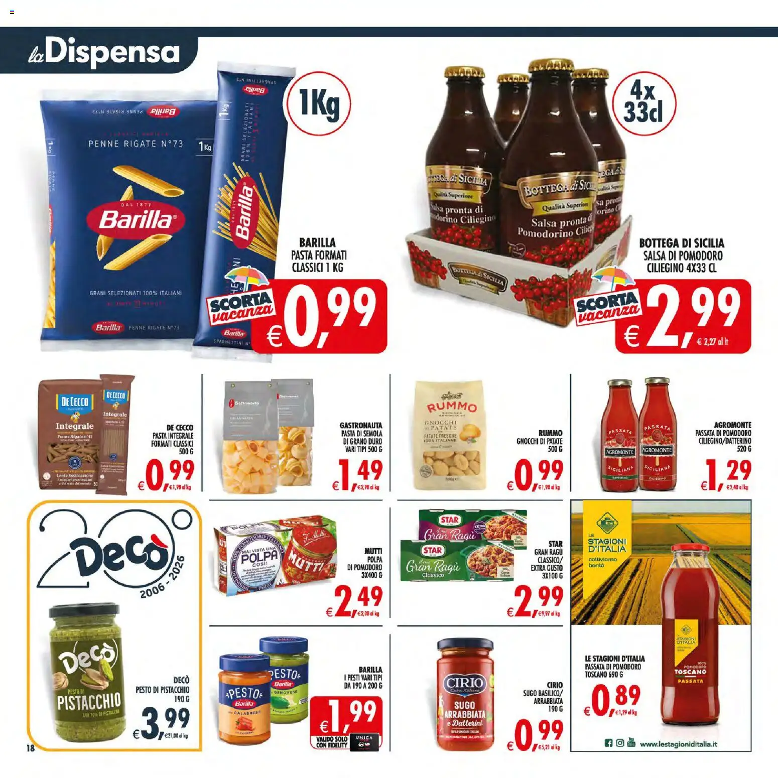 Volantino Decò del 21/07/2026 | Pagina: 21 | Prodotti: Pomodoro, Pesto, Passata di pomodoro, Gnocchi