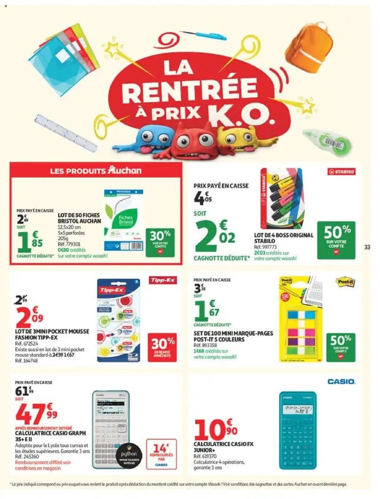 {H1} | Page: 33 | Produits: Calculatrice, Mousse