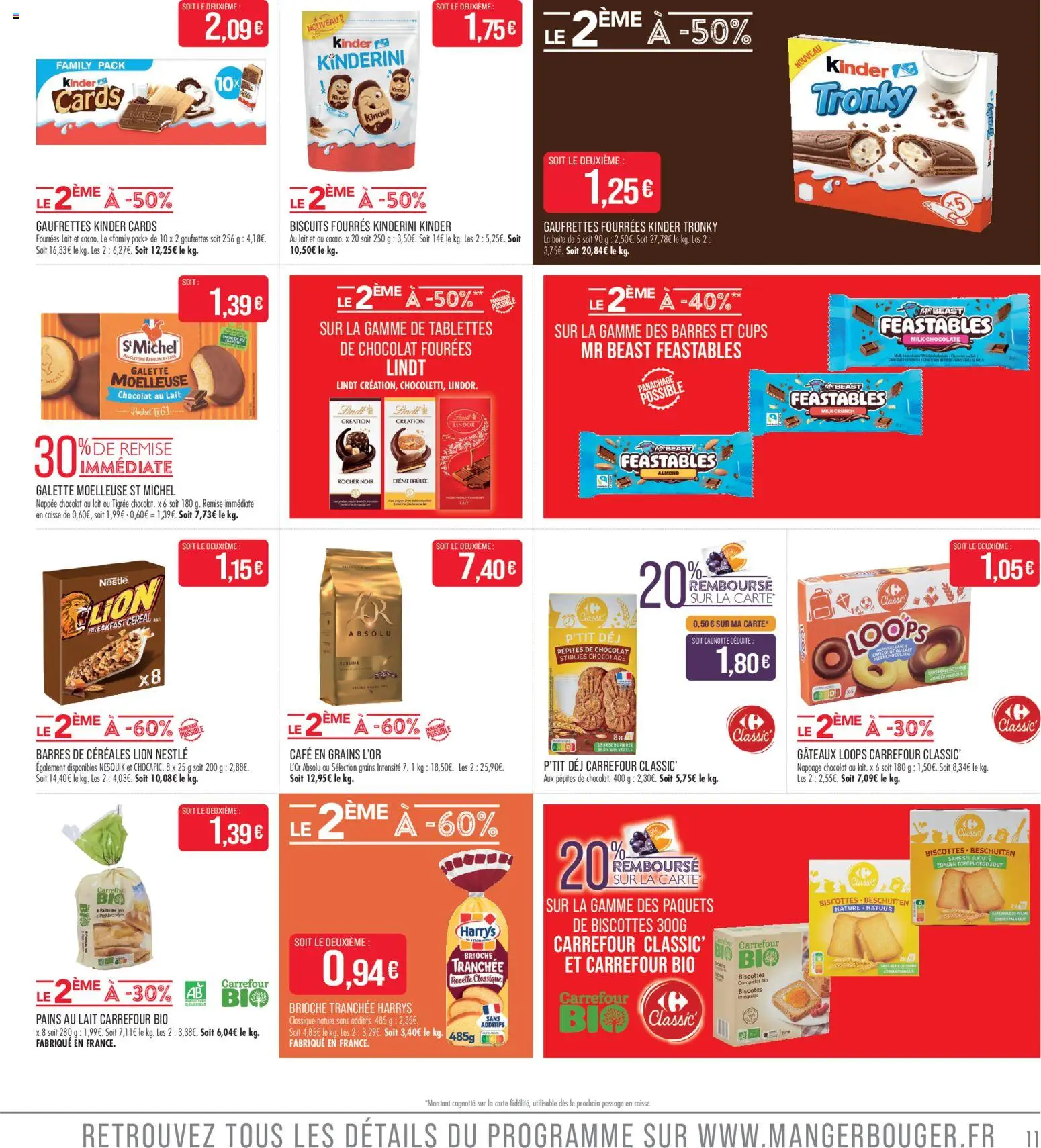 {H1} | Page: 11 | Produits: Café en grains, Café, Lindt, Céréales