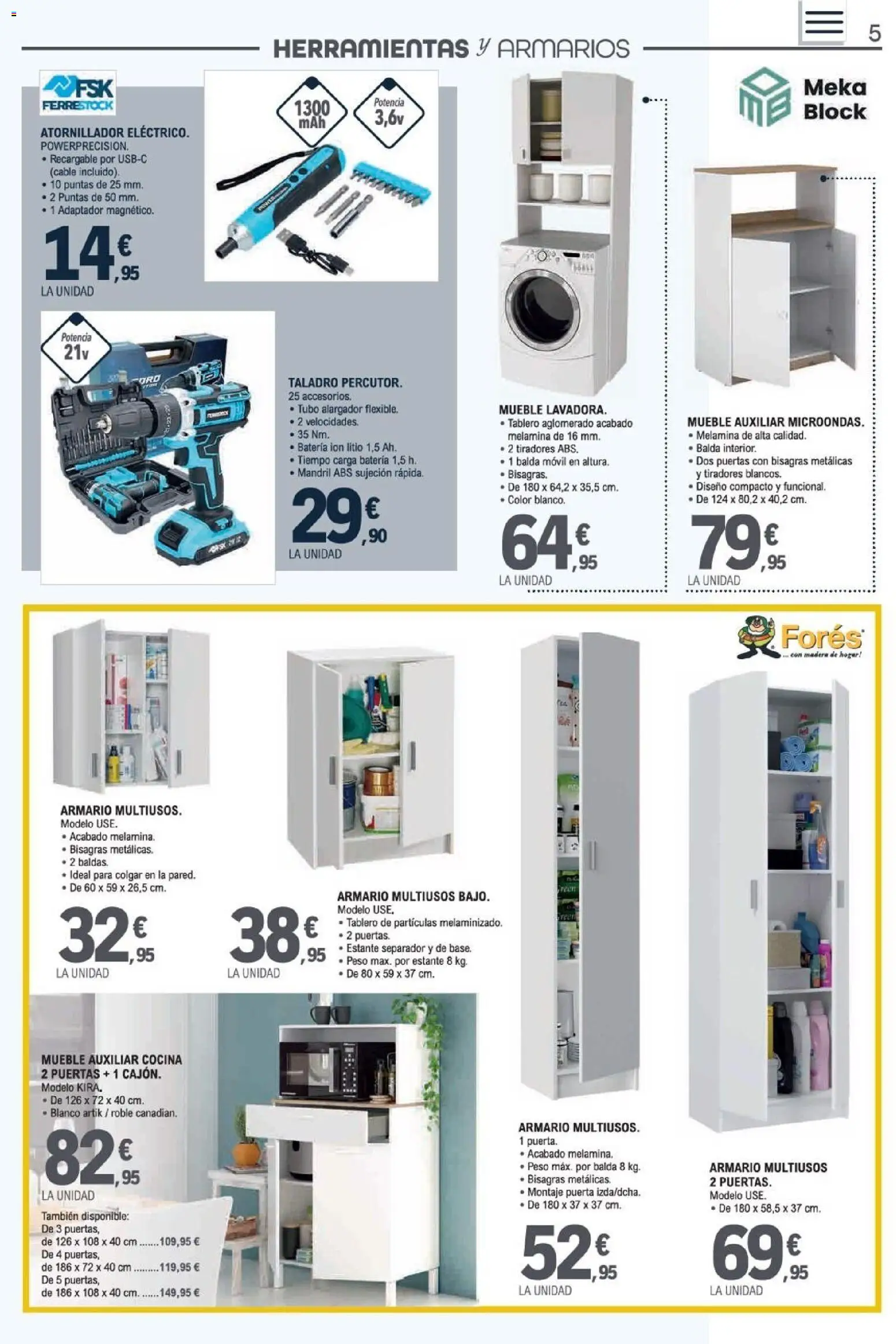 E.Leclerc Ciudad Real │ válido desde el 31/08/2026 | Página: 5 | Productos: Lavadora, Cocina, Estante, Puertas