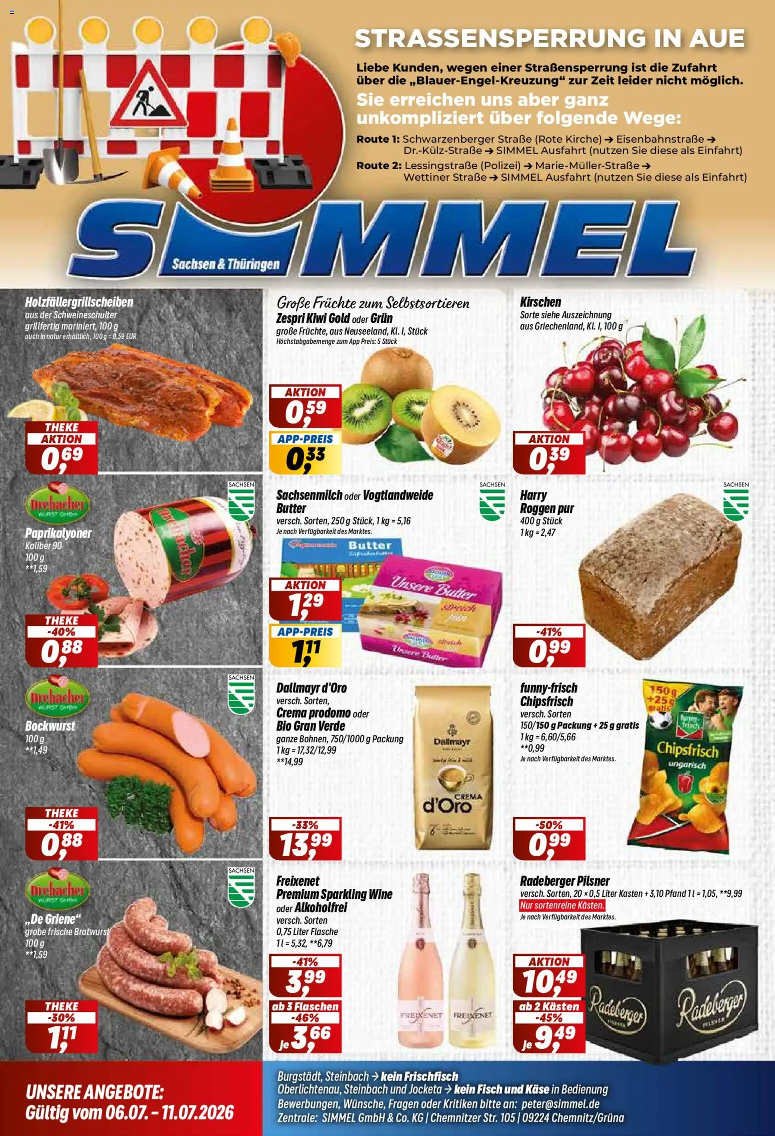 Simmel Prospekt – gültig ab 06.07.2026 | Seite: 1 | Produkte: Butter, Theke, Bratwurst, Kiwi