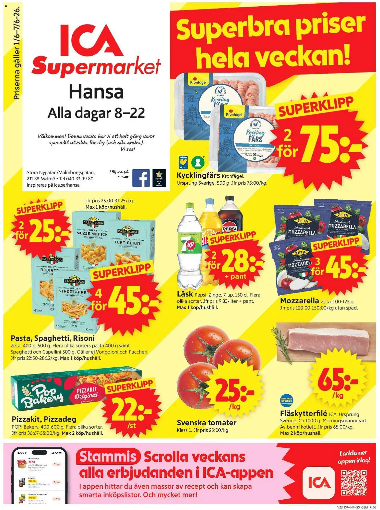ICA Supermarket reklamblad aktuell från 01.06.2026 | Sida: 1