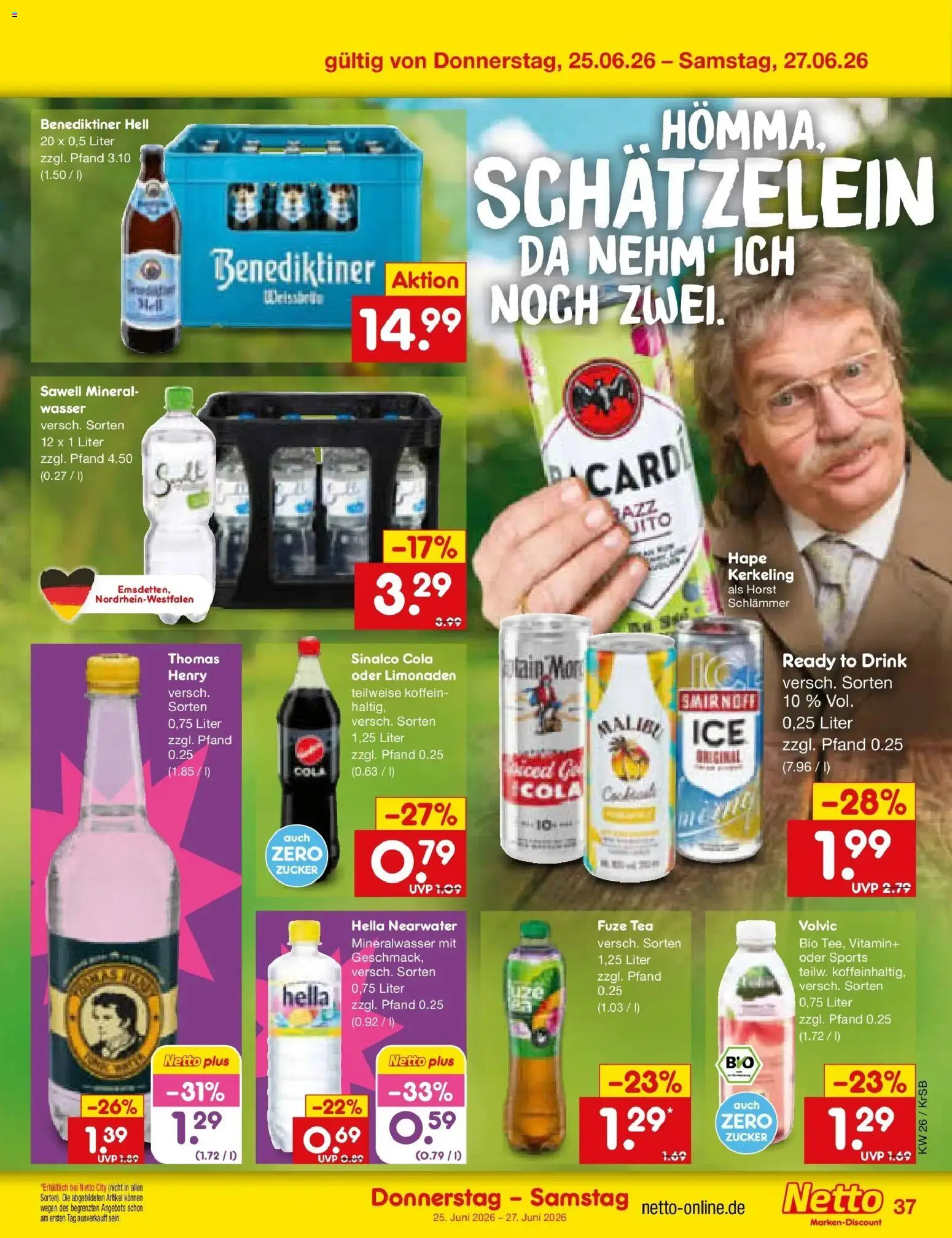 Netto Marken-Discount Prospekt Jüchen – gültig ab 21.06.2026 | Seite: 49 | Produkte: Sinalco, Fuze tea, Wasser, Zucker
