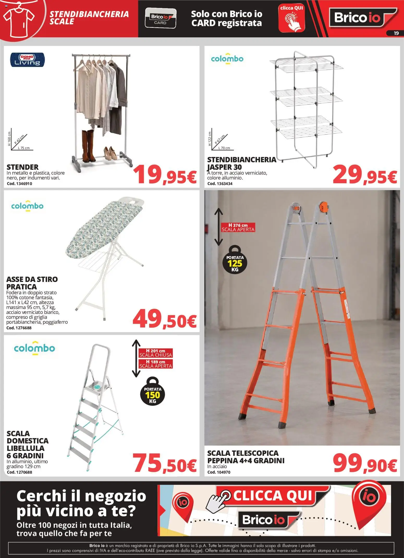 Volantino Brico io del 28/09/2026 | Pagina: 19 | Prodotti: Asse da stiro, Tè, Griglia, Stampa