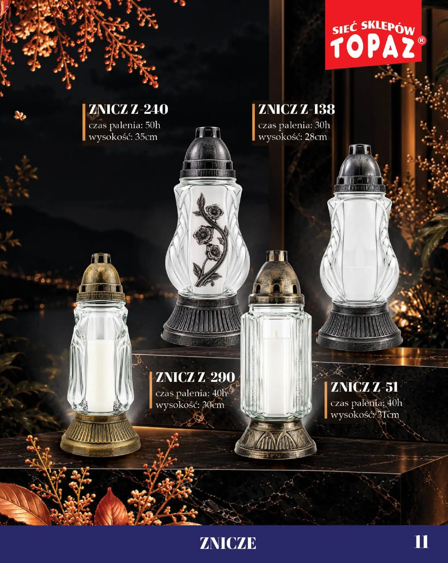 Topaz gazetka - Znicze od 09.10.2026 | Strona: 11 | Produkty: Znicze
