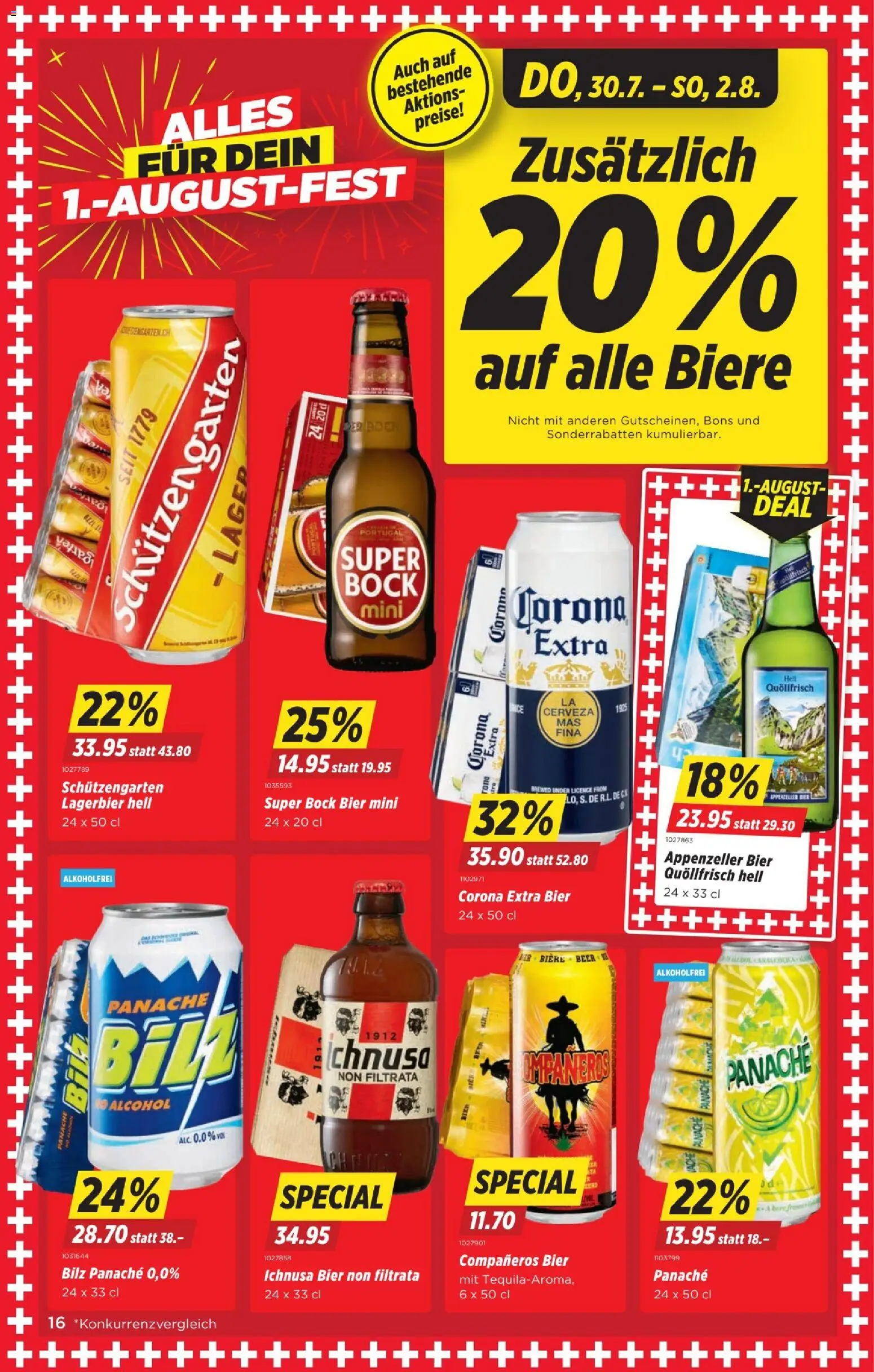 Denner aktionen – gültig ab 30.07.2026 | Seite: 16 | Produkte: Corona Extra, Bier