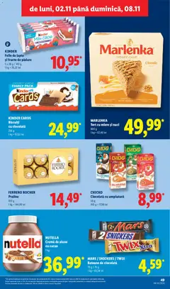 Ofertele Lidl valabile de la 02.11.2026 | Pagină: 49 | Produse: Alune, Praline, Cremă, Biscuiți