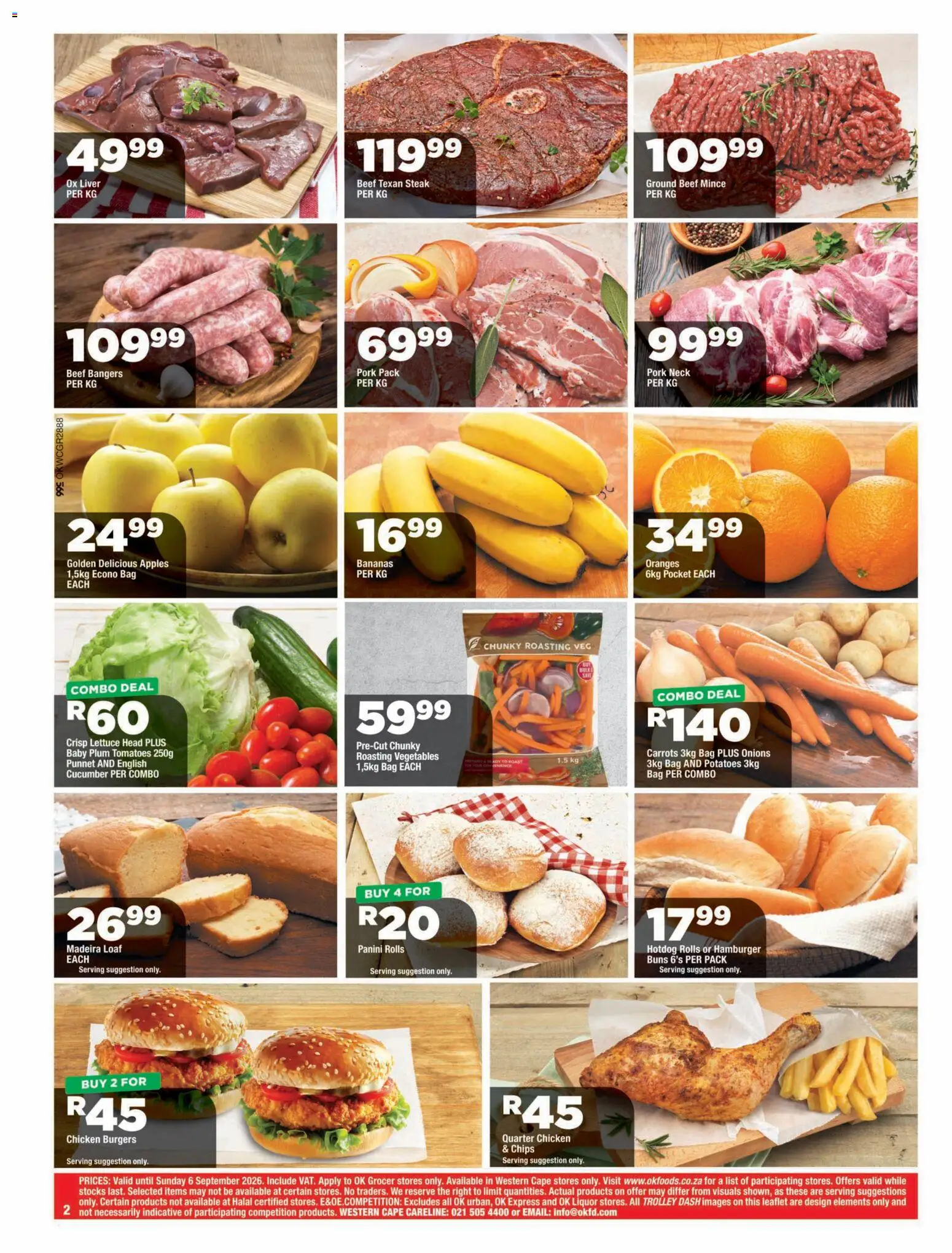 New OK Foods catalogue – valid from 25/08/2026 | Page: 2 | Products: Pork neck, Chicken, Pork, Tomatoes