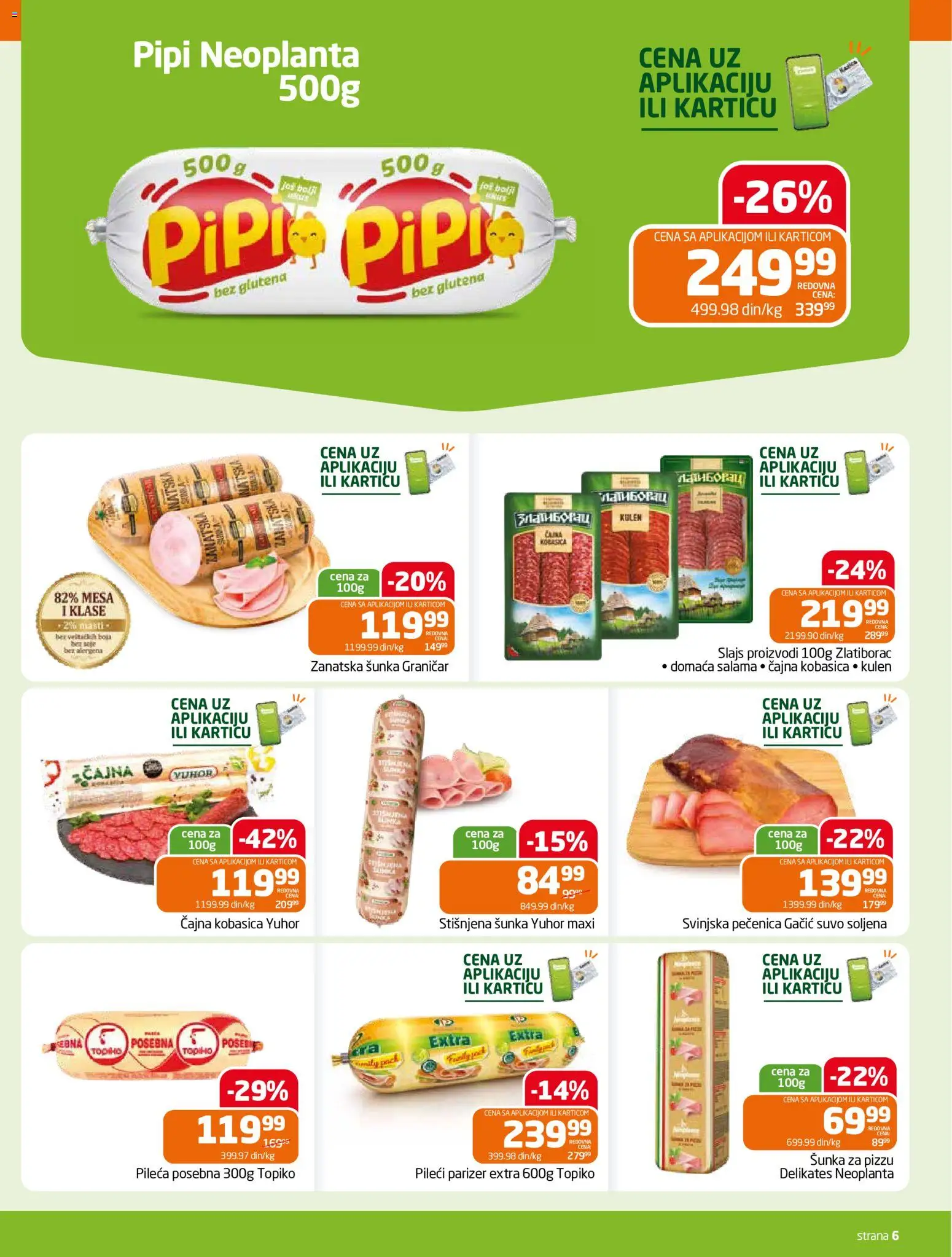 Gomex katalog - važi od 19.08.2026 | Strana: 6 | Proizvode: Parizer, Kulen, Salama, Kobasica