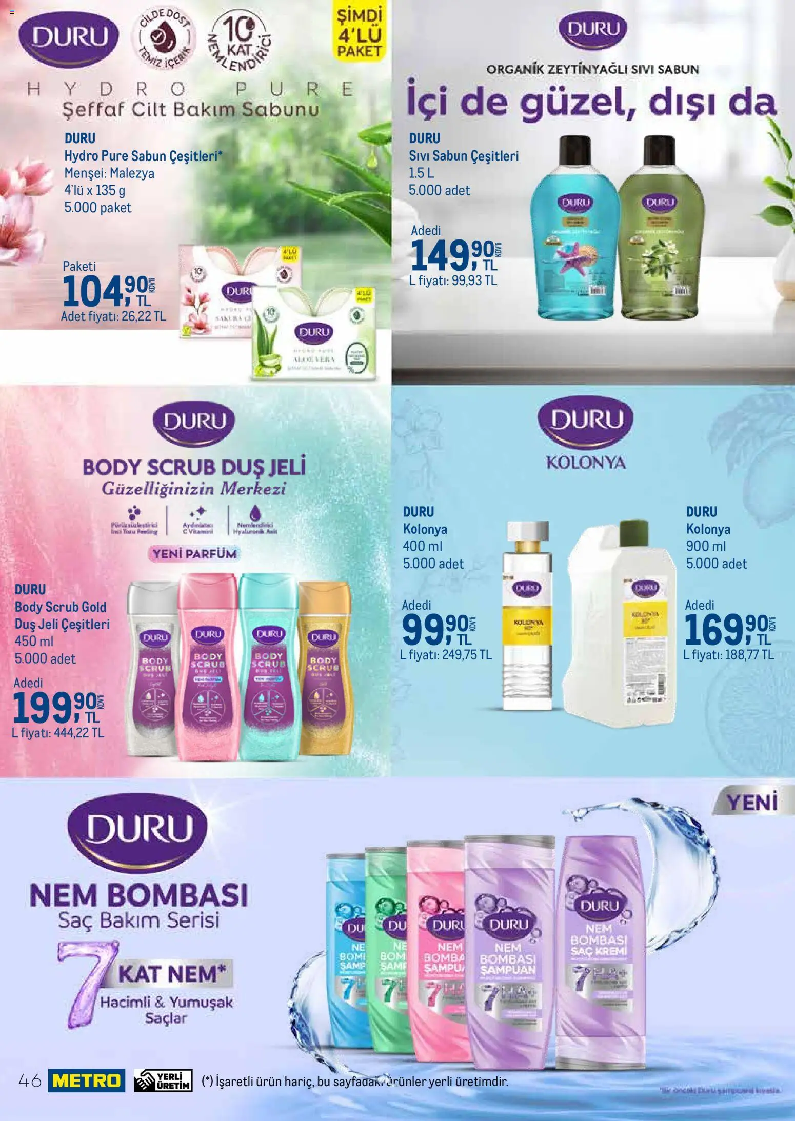 Metro - Temizlik | Kişisel bakım - 01.03.2026 tarihinden itibaren geçerlidir | Sayfa: 46 | Ürünler: Şampuan, Sabun, Duş jeli, Parfüm