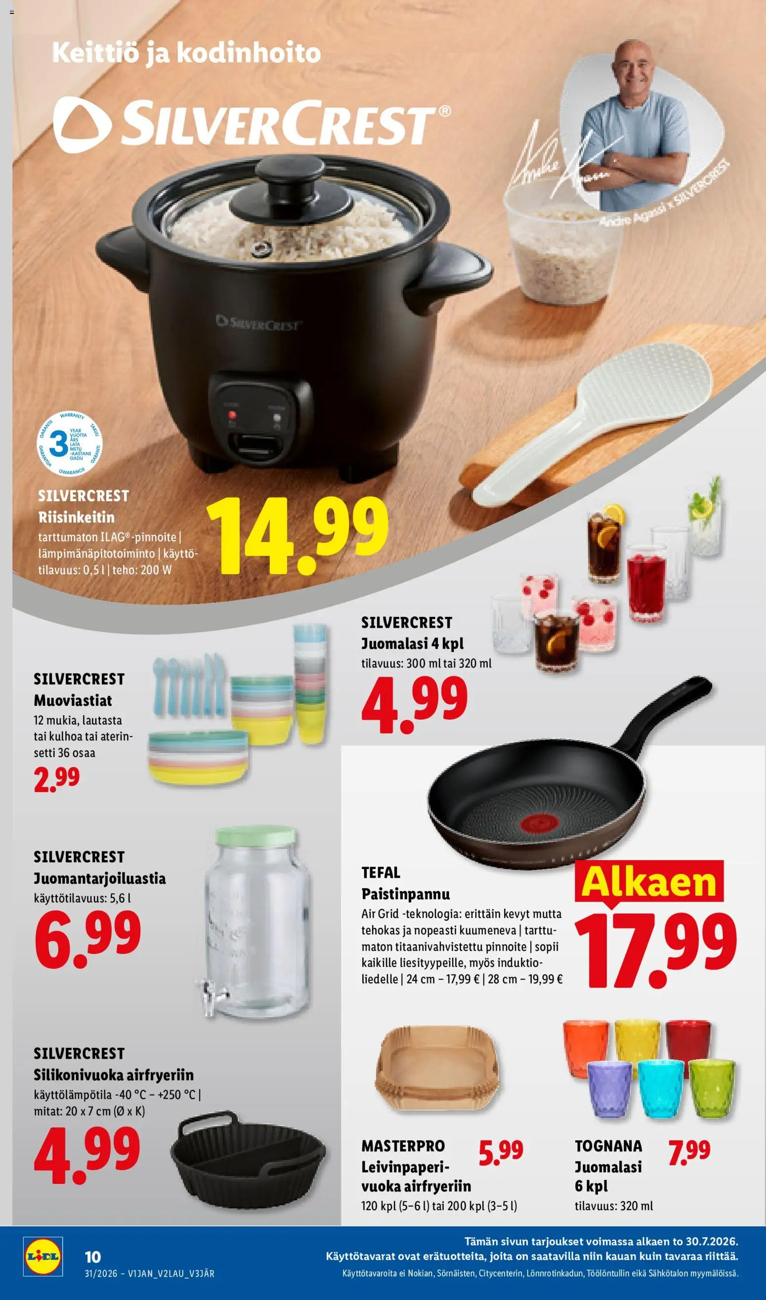 Lidl tarjoukset – voimassa 30/07/2026 alkaen | Sivu: 14 | Tuotteet: Leivinpaperi, Riisinkeitin, Paistinpannu, Keittiö