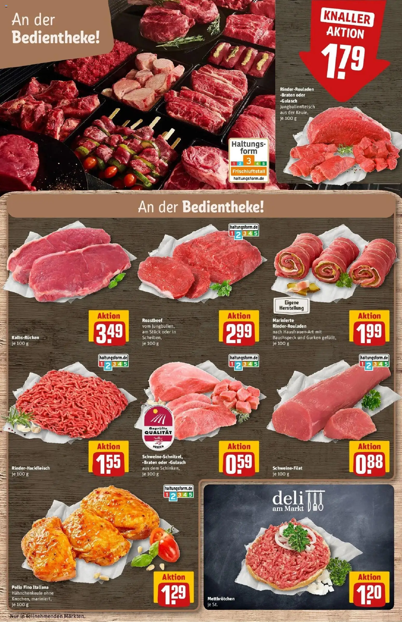 Rewe Prospekt Wiesbaden / Nordost – gültig ab 17.05.2026 | Seite: 12 | Produkte: Rinderrouladen, Schweinefilet, Gulasch, Gurken