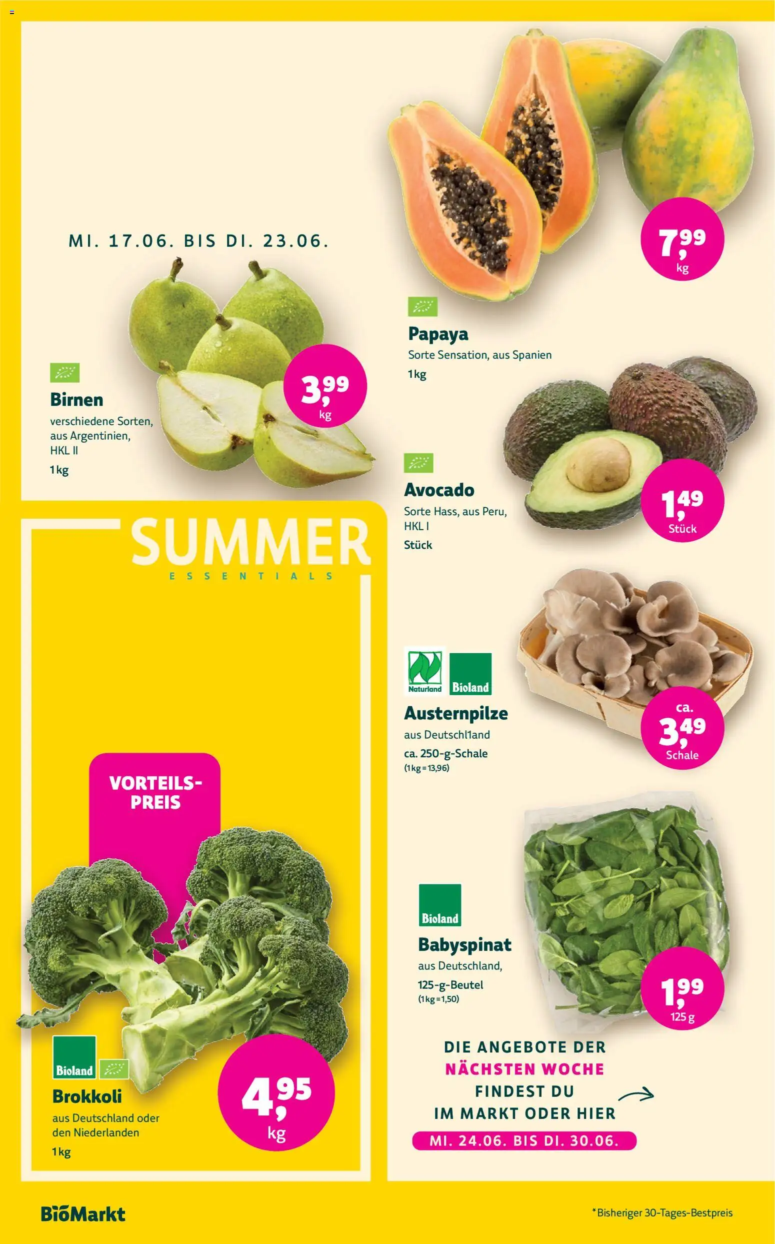 BioMarkt Prospekt – gültig ab 17.06.2026 | Seite: 2 | Produkte: Avocado, Brokkoli