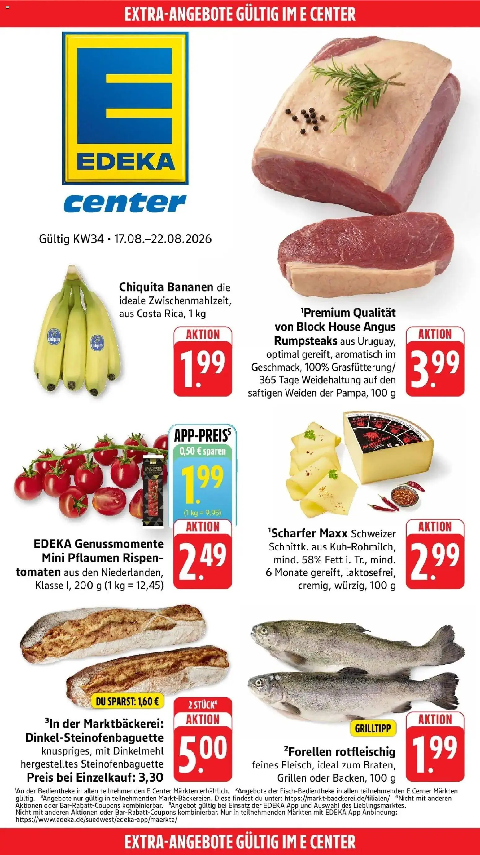 E center Prospekt Mutterstadt (ab 17.08.2026) zum Blättern | Seite: 41 | Produkte: Pflaumen, Bananen, Tomaten