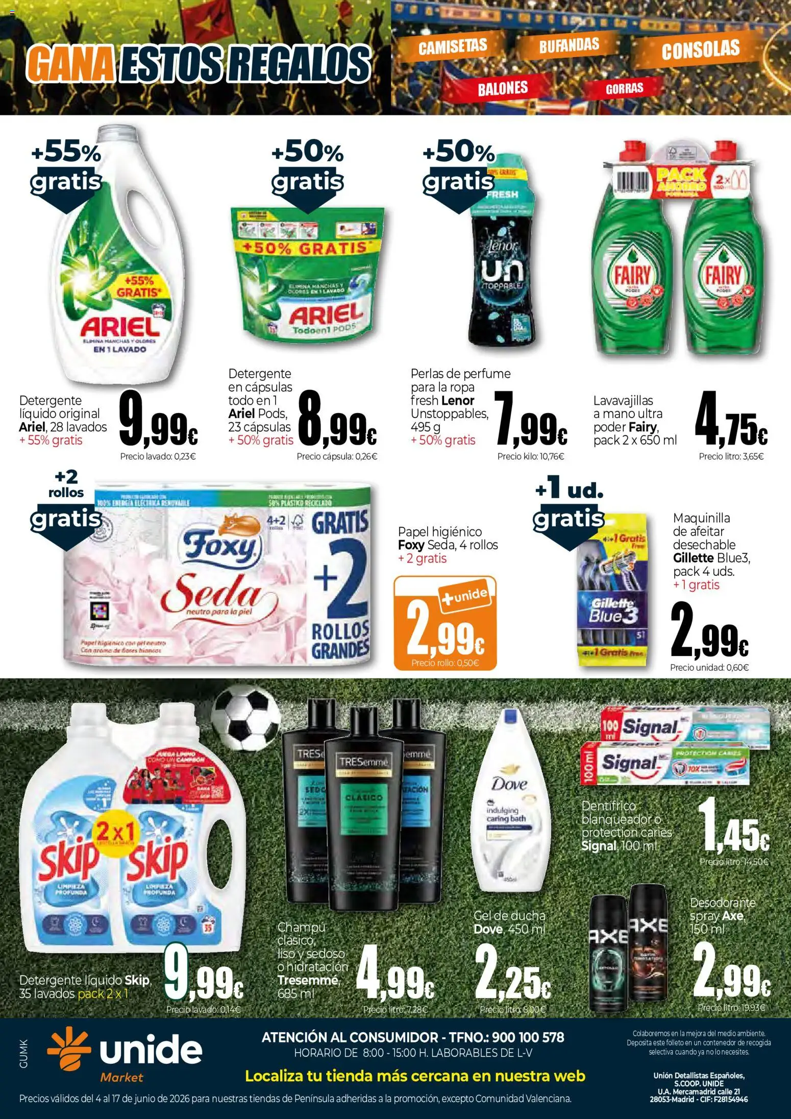 Unide folleto │ válido desde el 04.06.2026 | Página: 8 | Productos: Gel de ducha, Ropa, Detergente líquido, Ducha