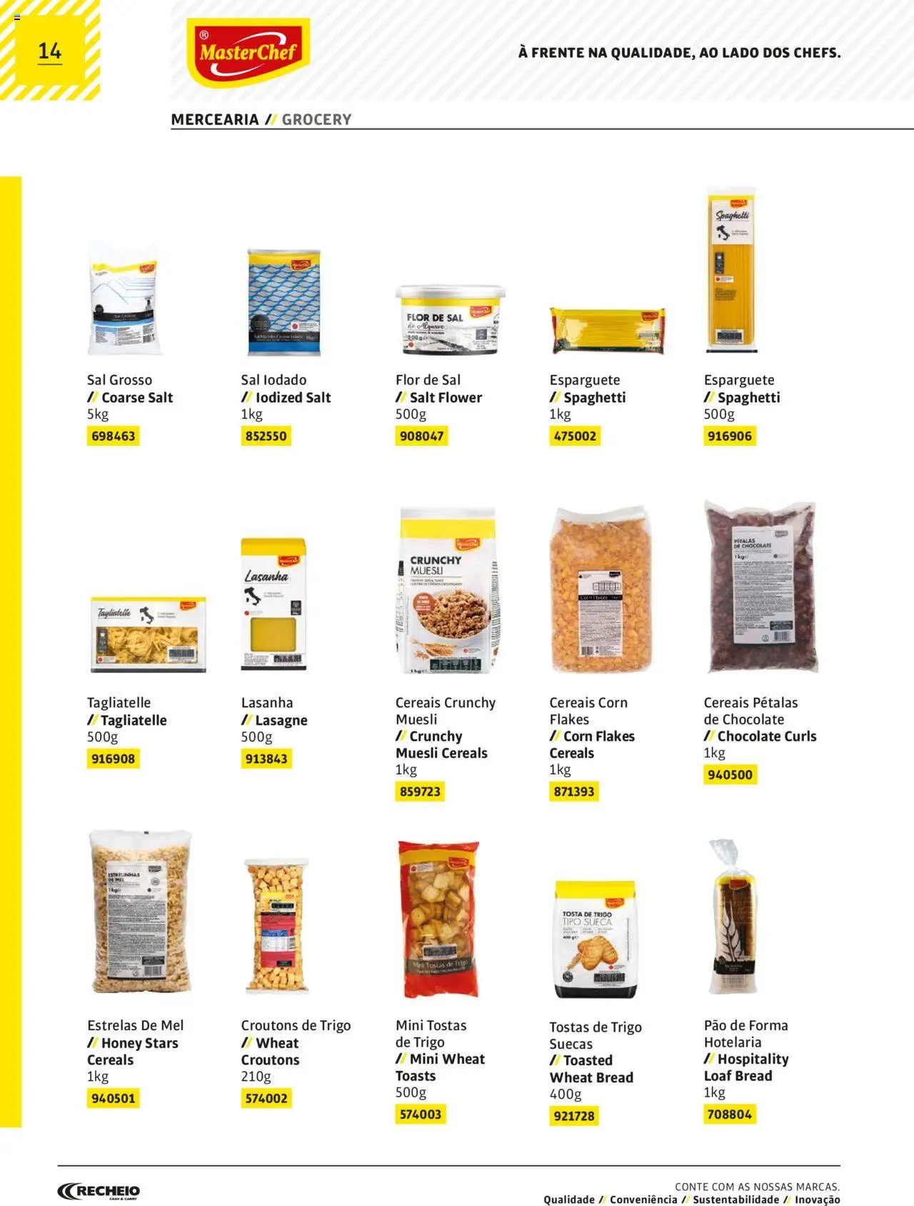 Recheio MasterChef │ válido de 22.03.2024 | Página: 14 | Produtos: Esparguete, Tostas, Lasanha, Chocolate