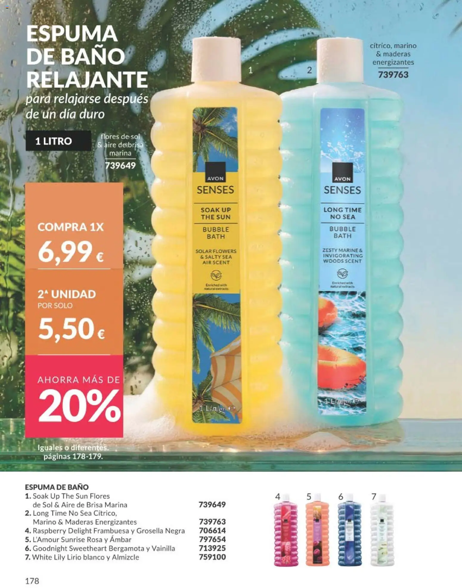 Catálogo AVON campaña 8 │ válido desde el 01/08/2026 | Página: 178 | Productos: Espuma de baño, Baño