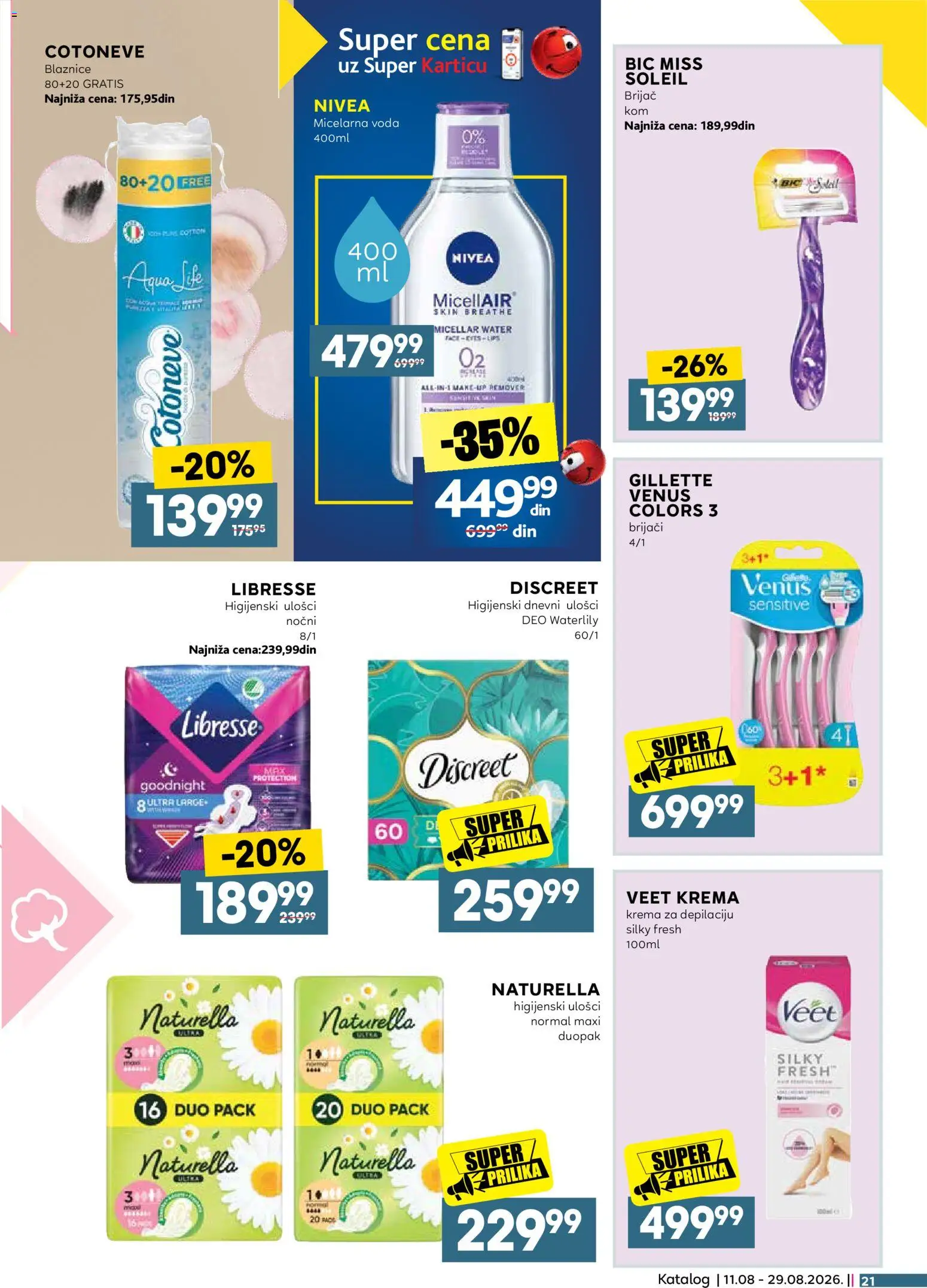 Idea katalog - važi od 11.08.2026 | Strana: 21 | Proizvode: Gillette, Brijač, Micelarna voda, Ulošci