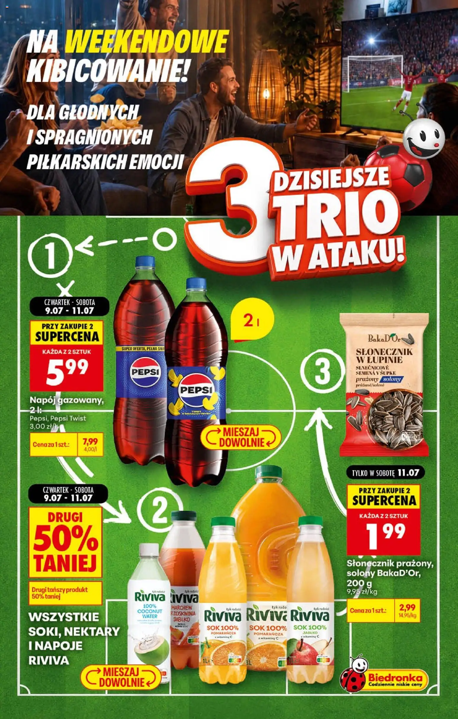 Biedronka gazetka - Football od 11.07.2026 | Strona: 1 | Produkty: Napoje, Pepsi, Słonecznik, Sok