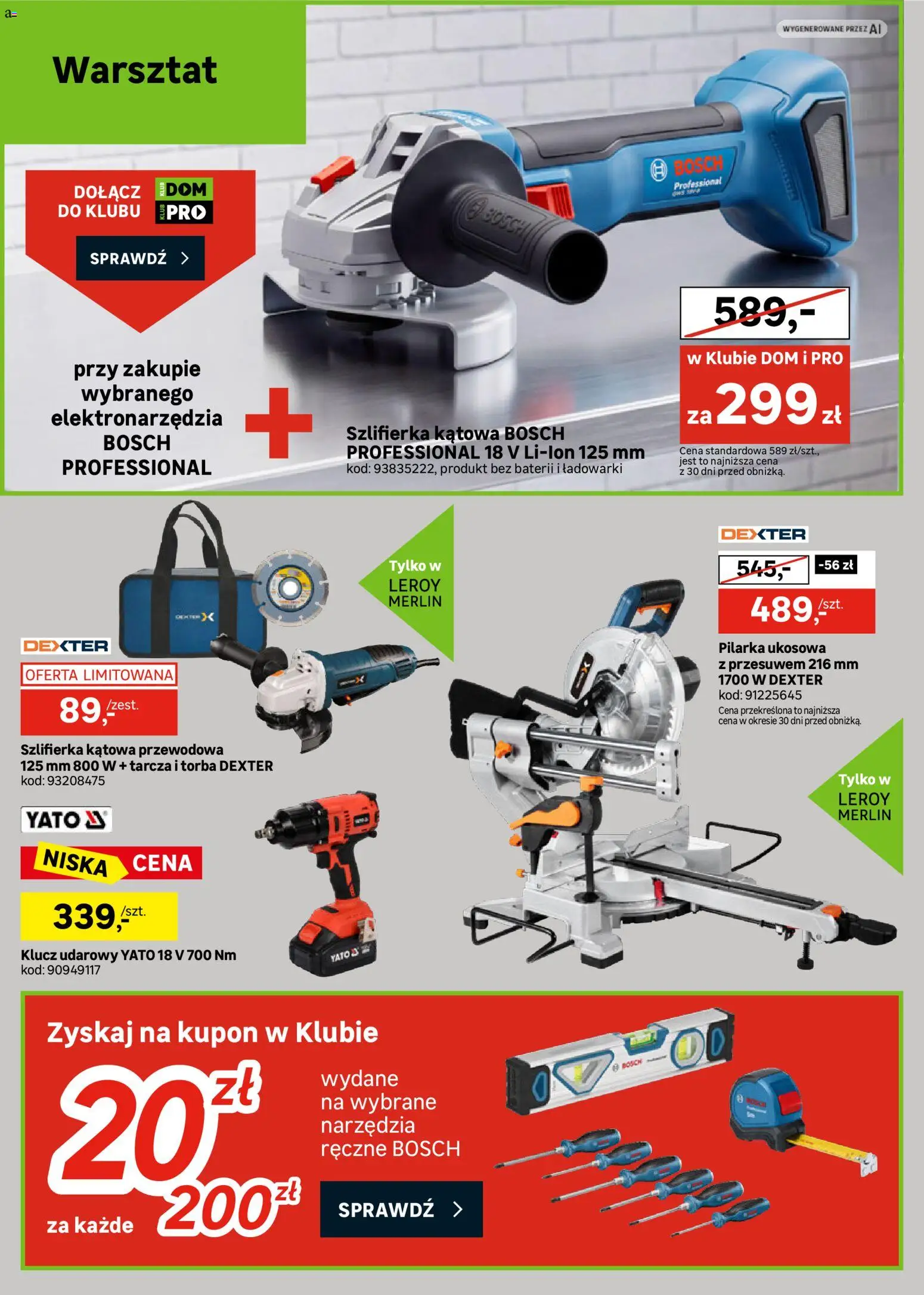 Leroy Merlin gazetka od 30.09.2026 | Strona: 36 | Produkty: Narzędzia, Klucz udarowy, Elektronarzędzia, Szlifierka