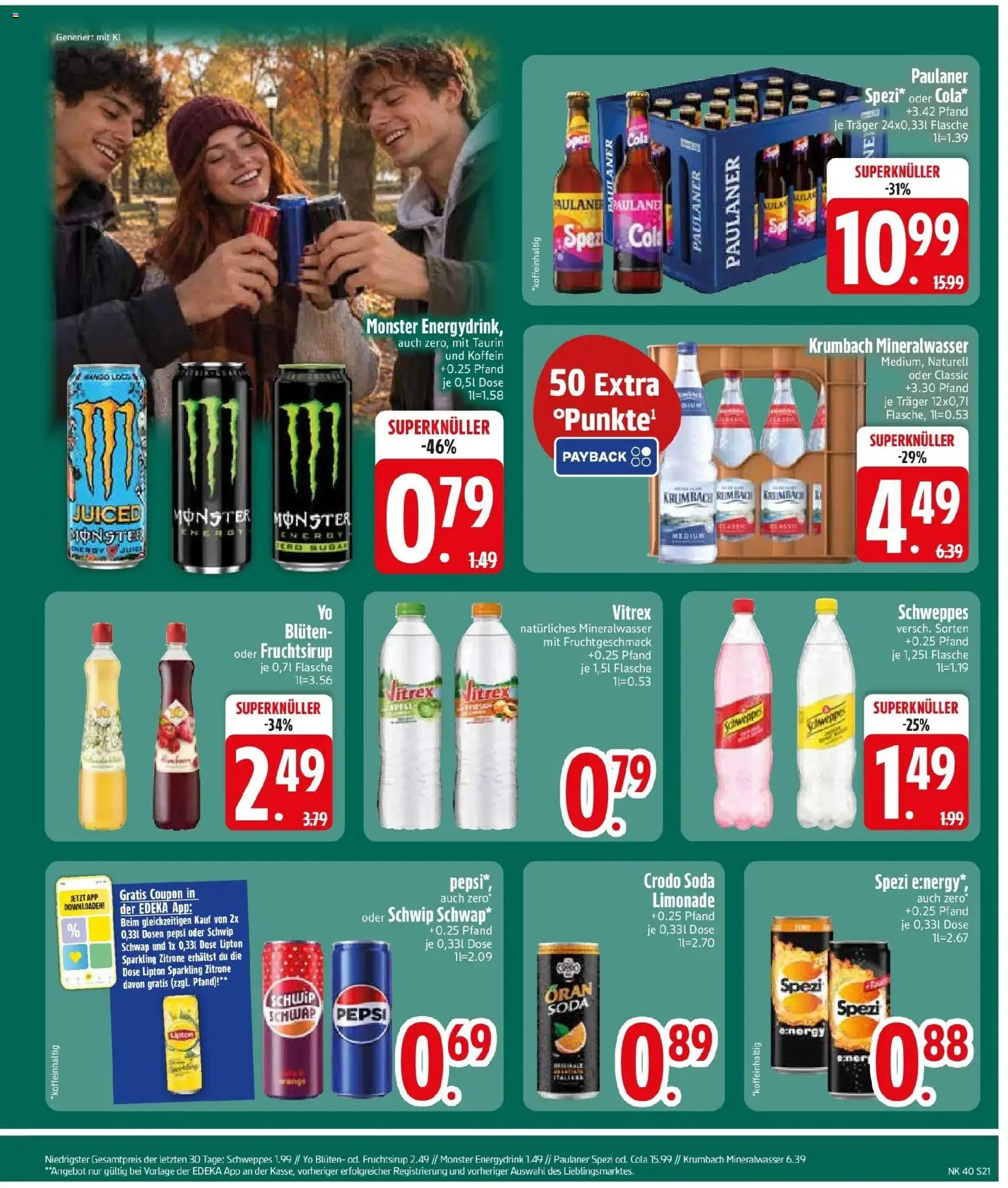 Edeka Prospekt Kirchdorf I.Wald (ab 28.09.2026) » Angebote Online | Seite: 23 | Produkte: Energy, Mineralwasser, Monster, Zitrone